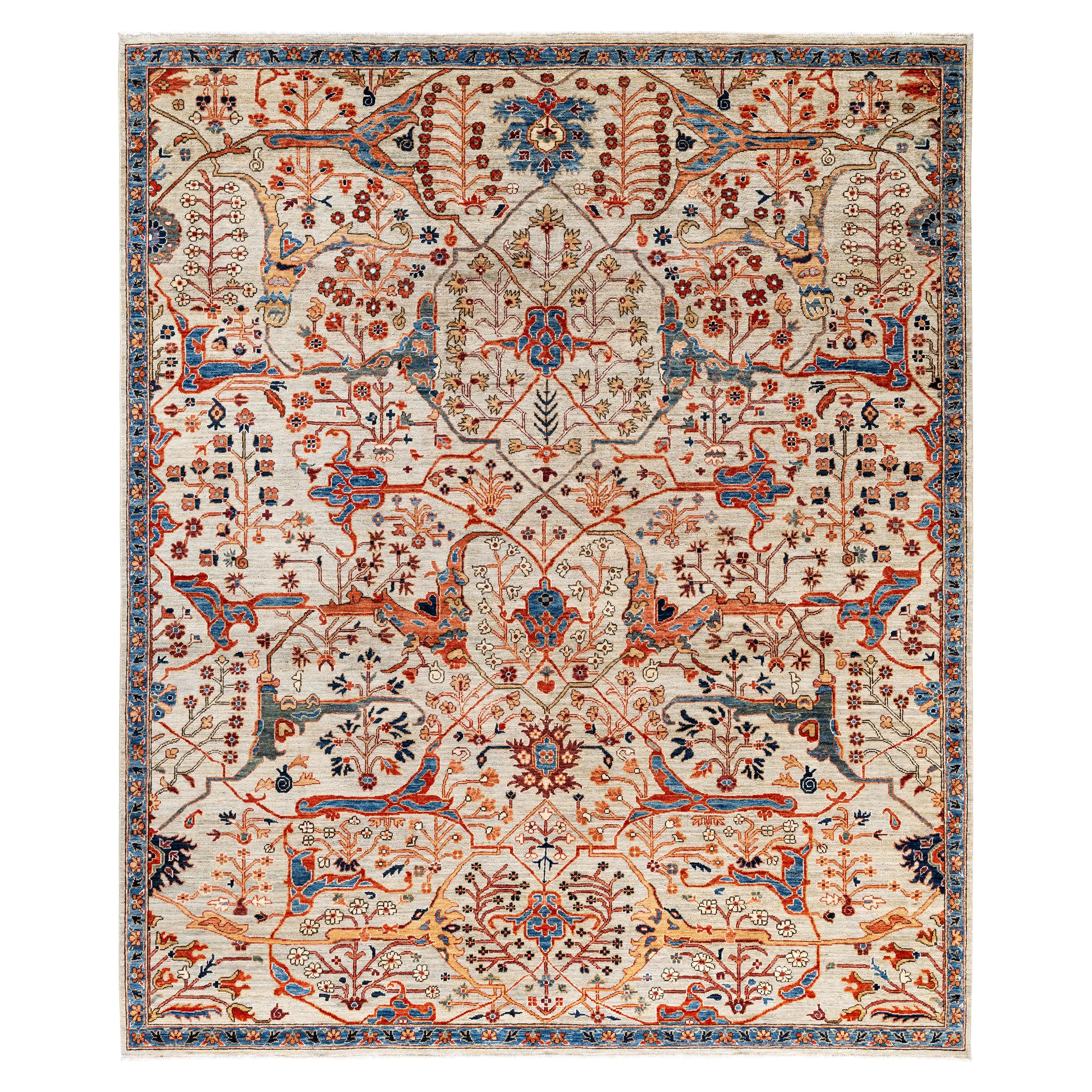 Cream Traditional Serapi Wool Rug - 8'1" x 9'8"
