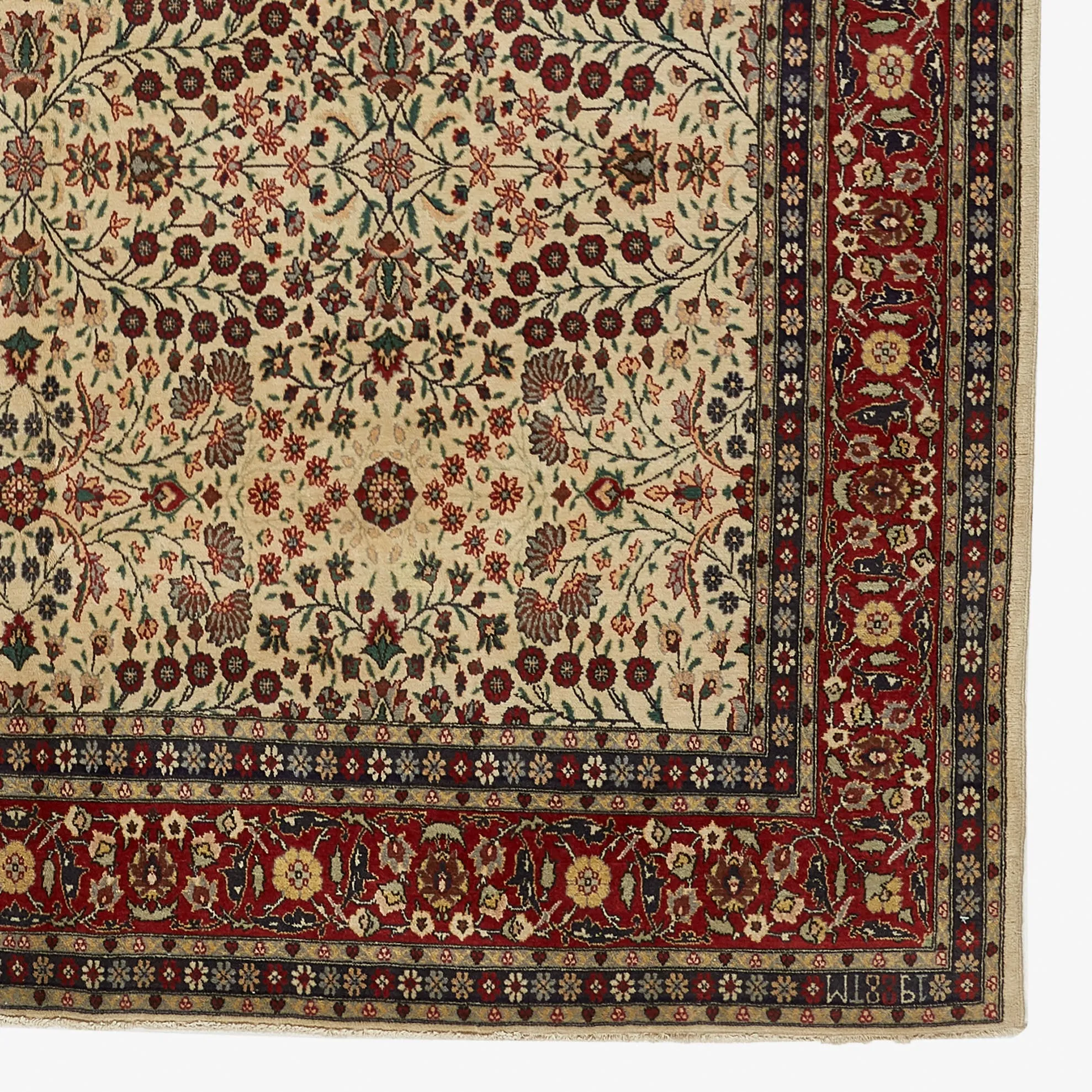 Cream Vintage Traditional Wool Rug - 7'9" x 12'