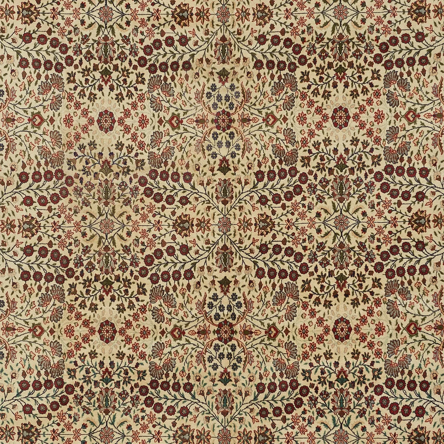 Cream Vintage Traditional Wool Rug - 7'9" x 12'
