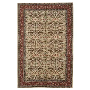 Cream Vintage Traditional Wool Rug - 7'9" x 12'