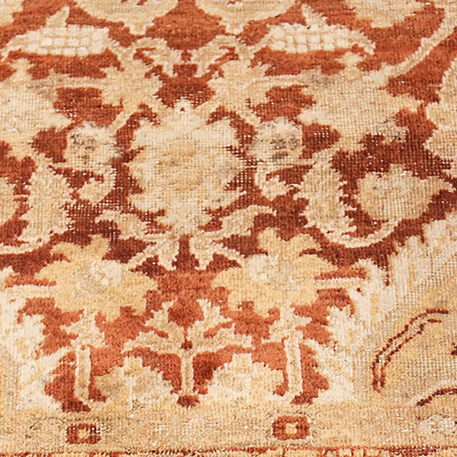 Gold Antique Indian Amritsar Rug - 4'0" x 7'2"