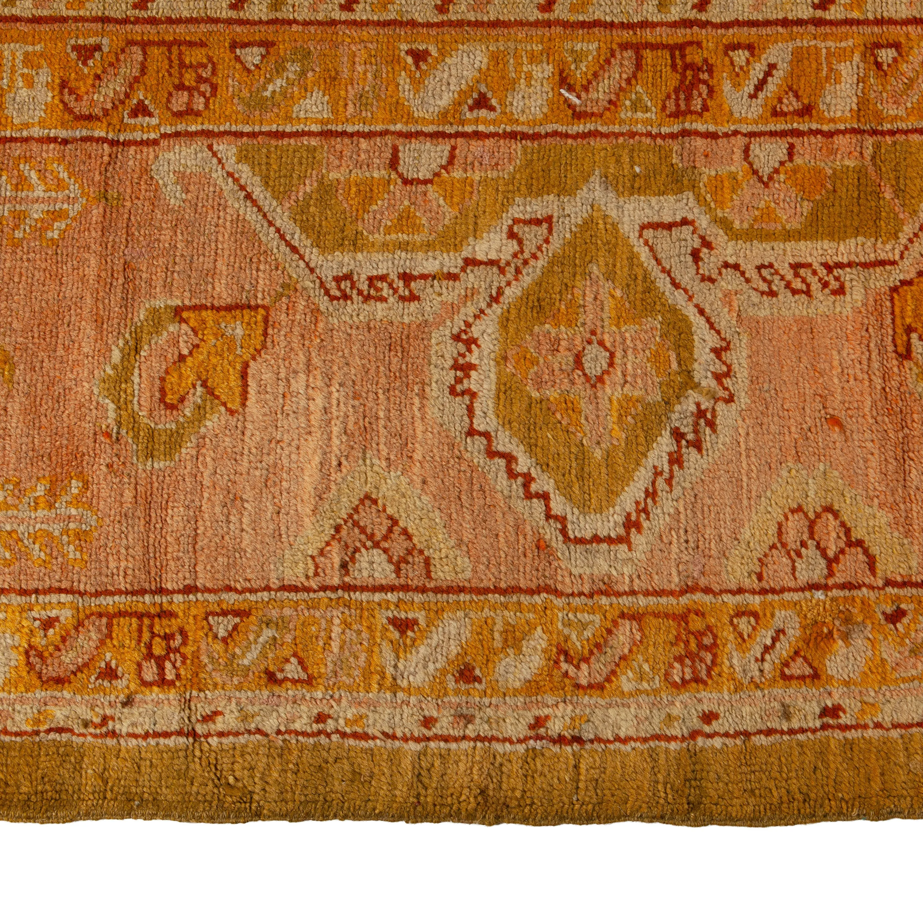 Gold Antique Turkish Oushak Rug - 10'2" x 15'8"
