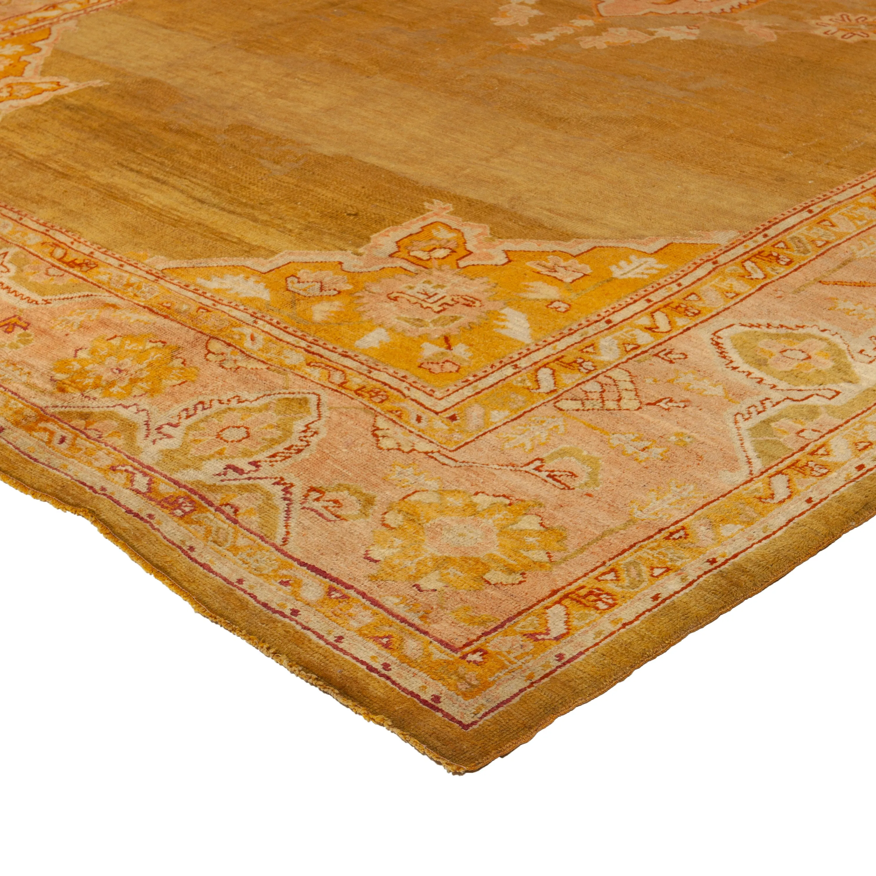 Gold Antique Turkish Oushak Rug - 10'2" x 15'8"