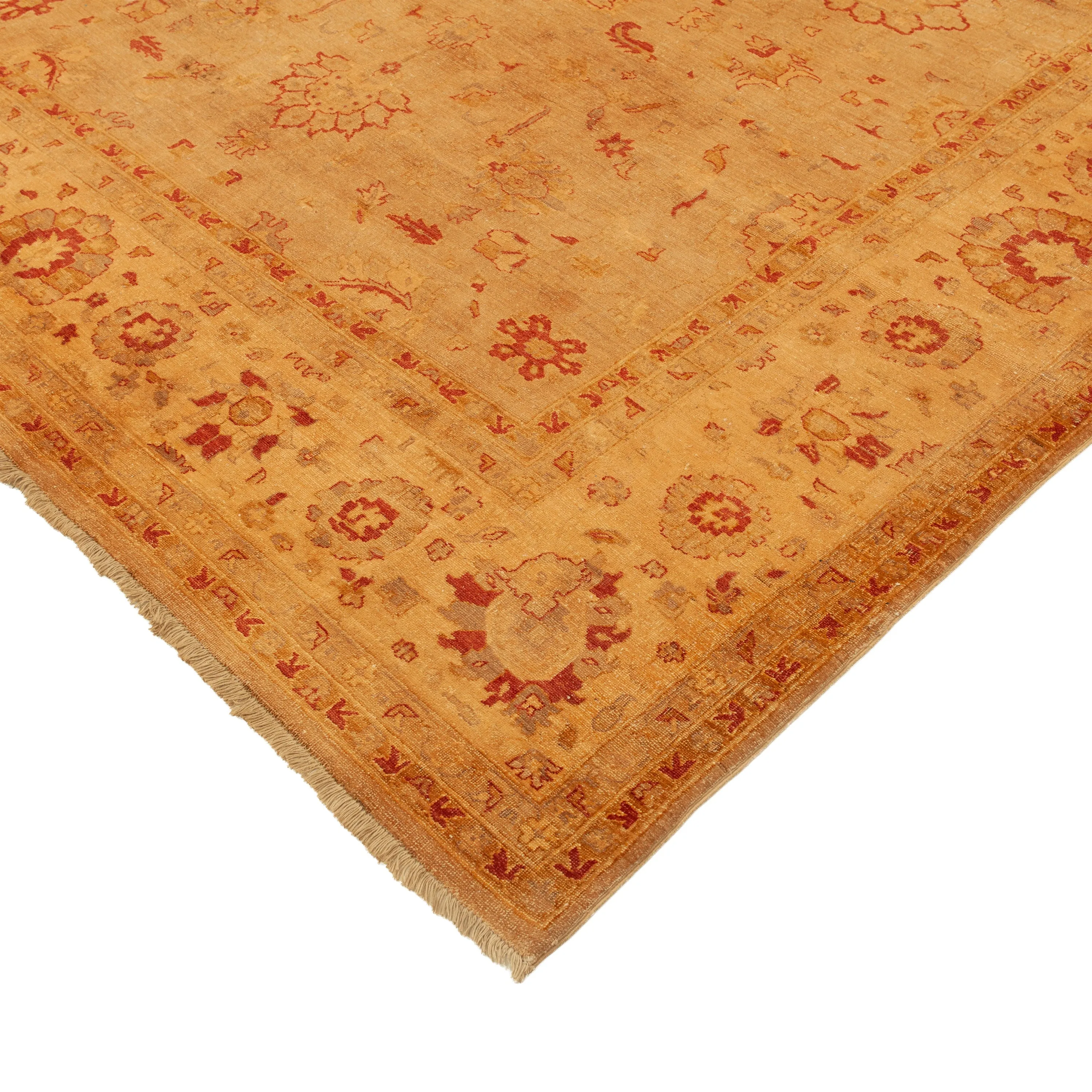 Gold Traditional Wool Rug - 8'10" x 11'6"