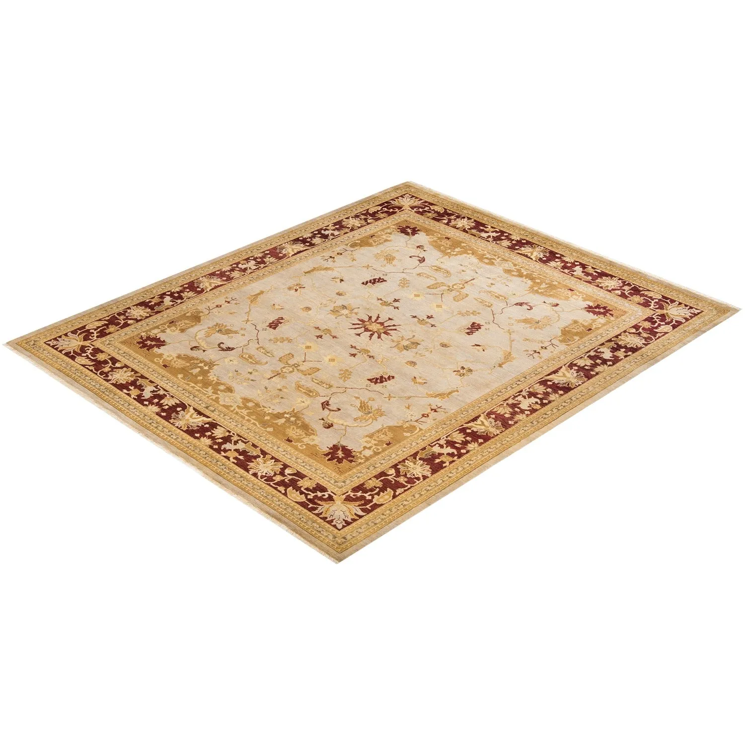 Gold Traditional Wool Rug - 8'2" x 10'1"