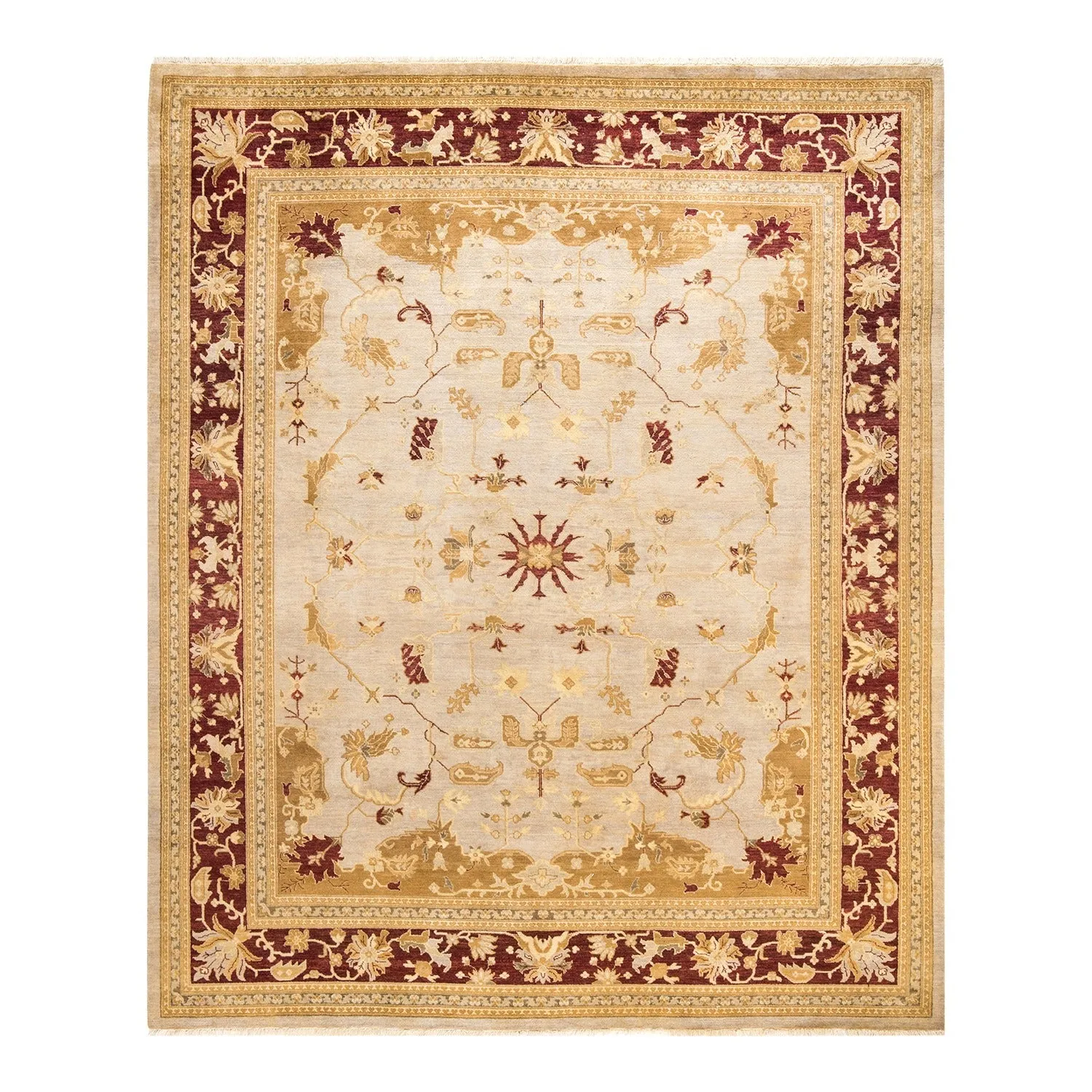 Gold Traditional Wool Rug - 8'2" x 10'1"