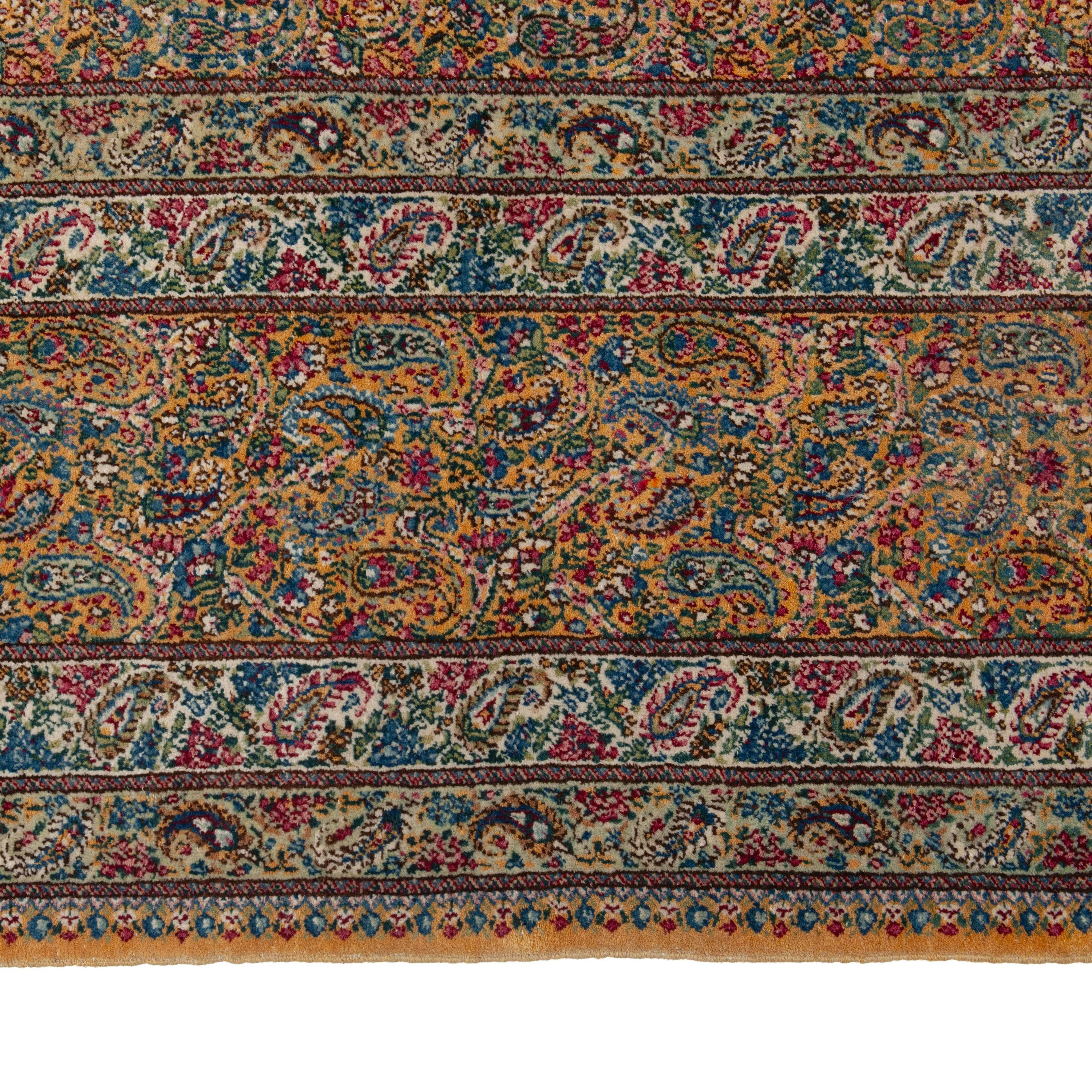 Gold Vintage Traditional Wool Rug - 158 x 112