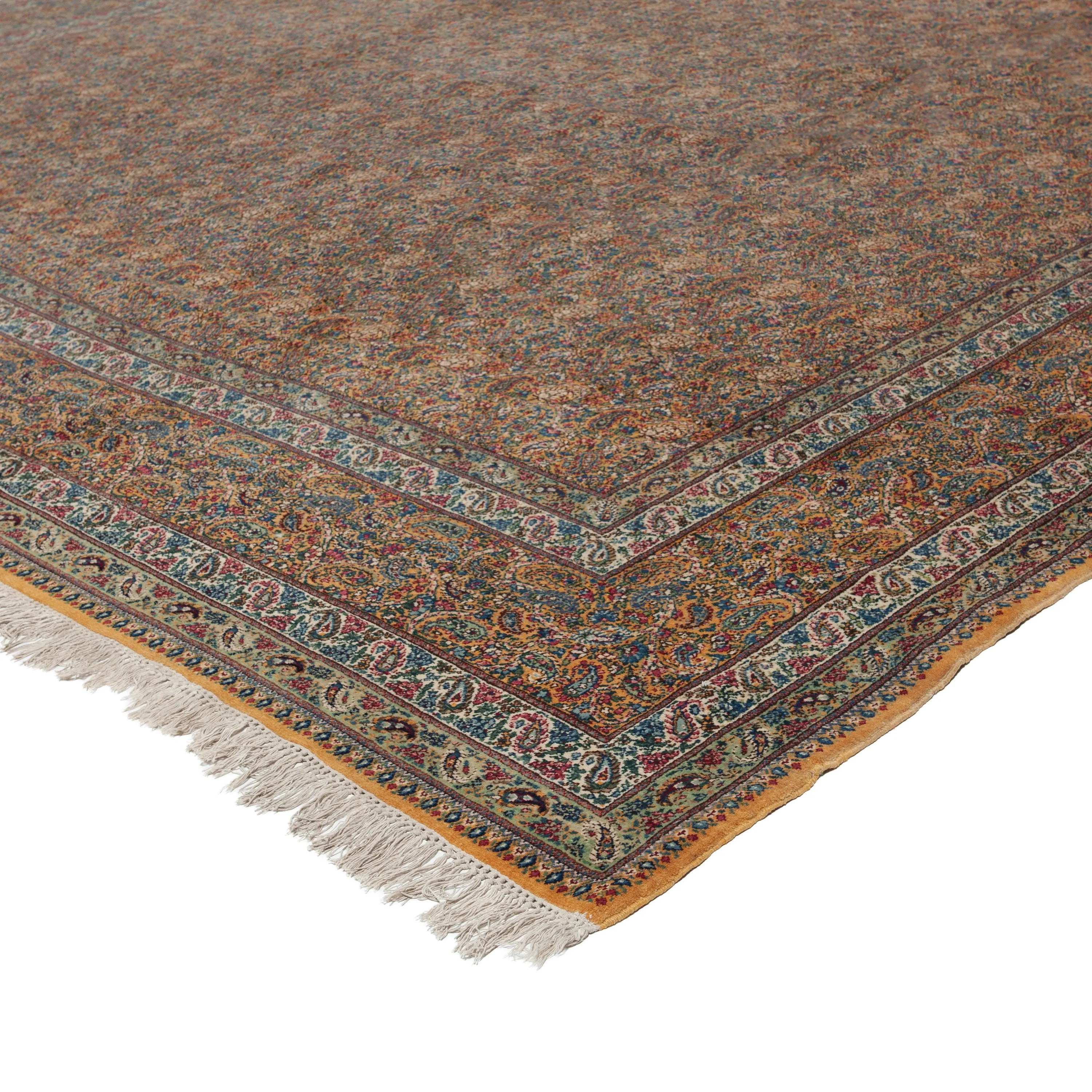 Gold Vintage Traditional Wool Rug - 158 x 112