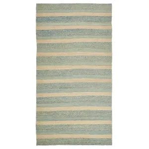Green Flatweave Wool Rug - 9'6" x 17'3"