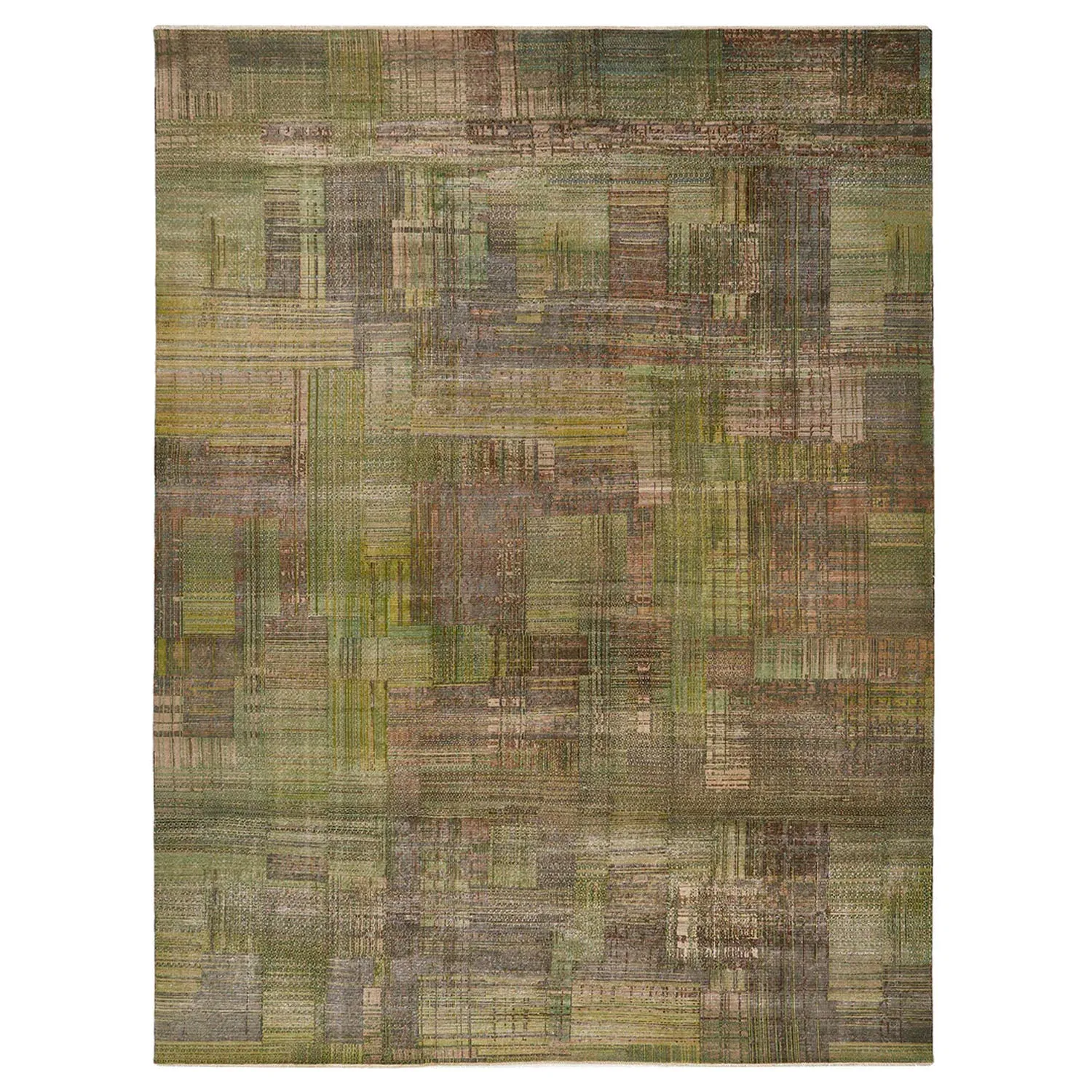 Green Modern Wool Rug - 11' x 14'7"