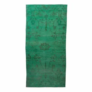 Green Overdyed Wool Rug - 6'10" x 14'7"