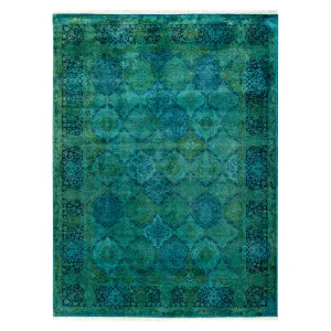 Green Overdyed Wool Rug - 6'1" x 8'3"