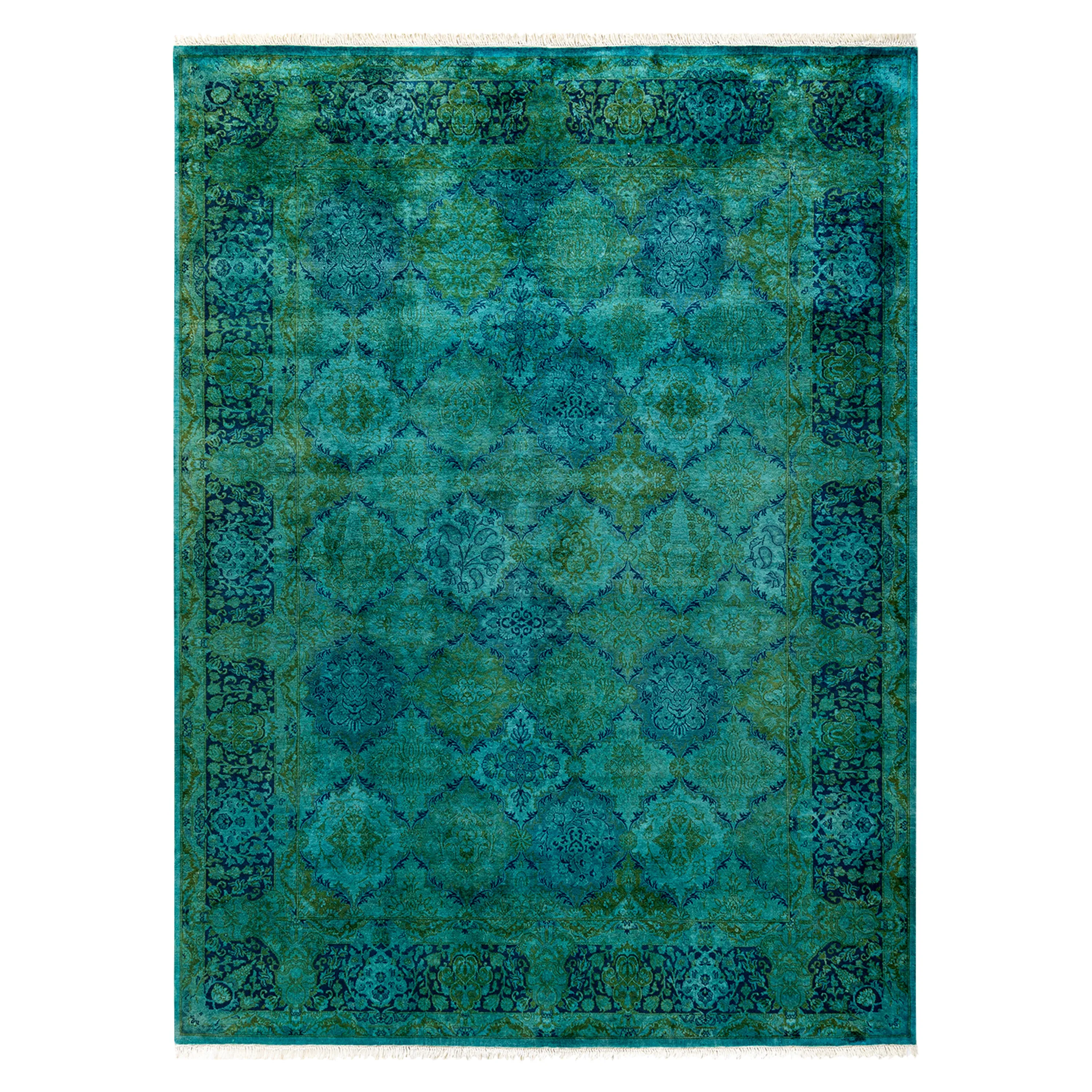 Green Overdyed Wool Rug - 6'1" x 8'3"