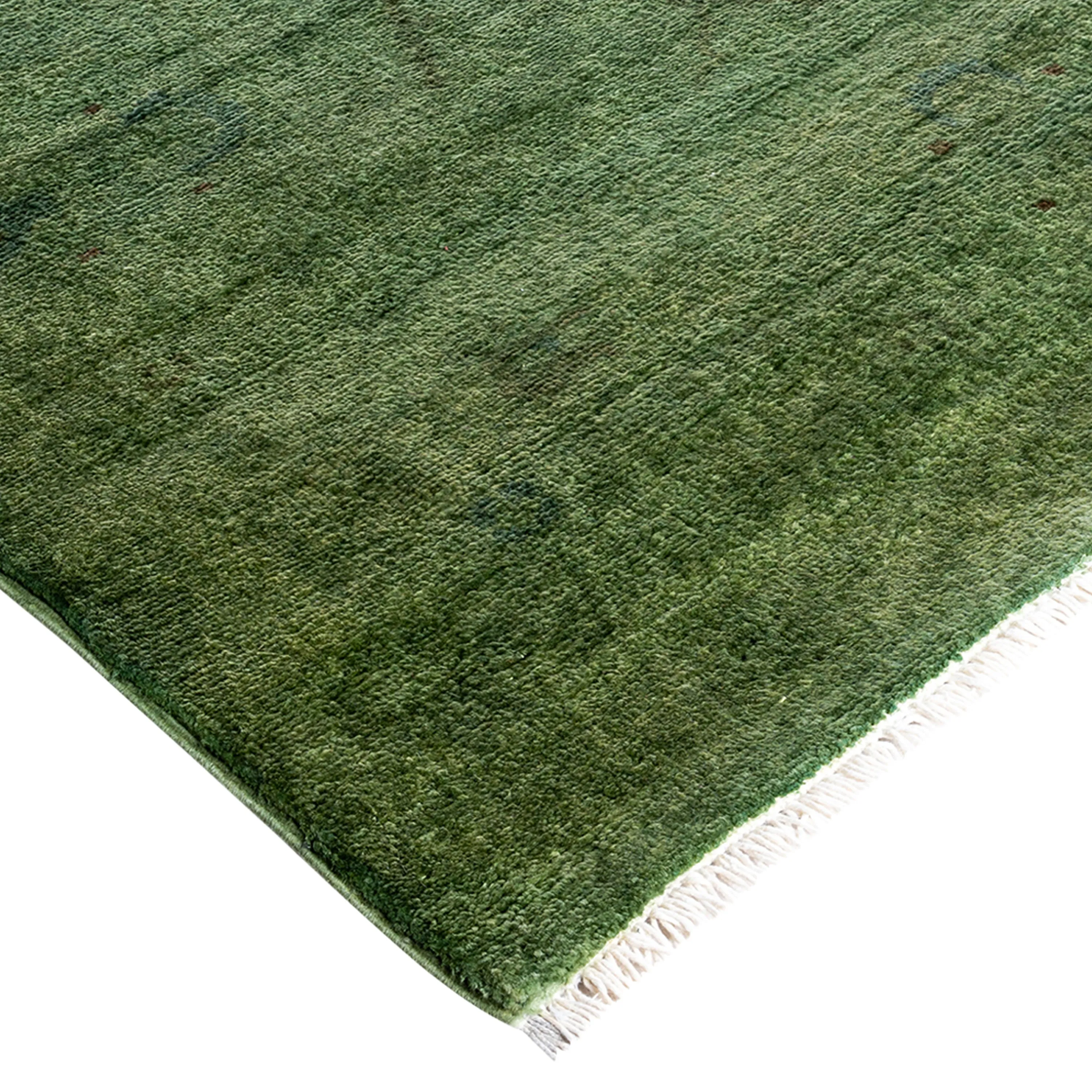 Green Overdyed Wool Rug - 6'1" x 9'3"