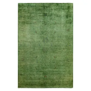 Green Overdyed Wool Rug - 6'1" x 9'3"