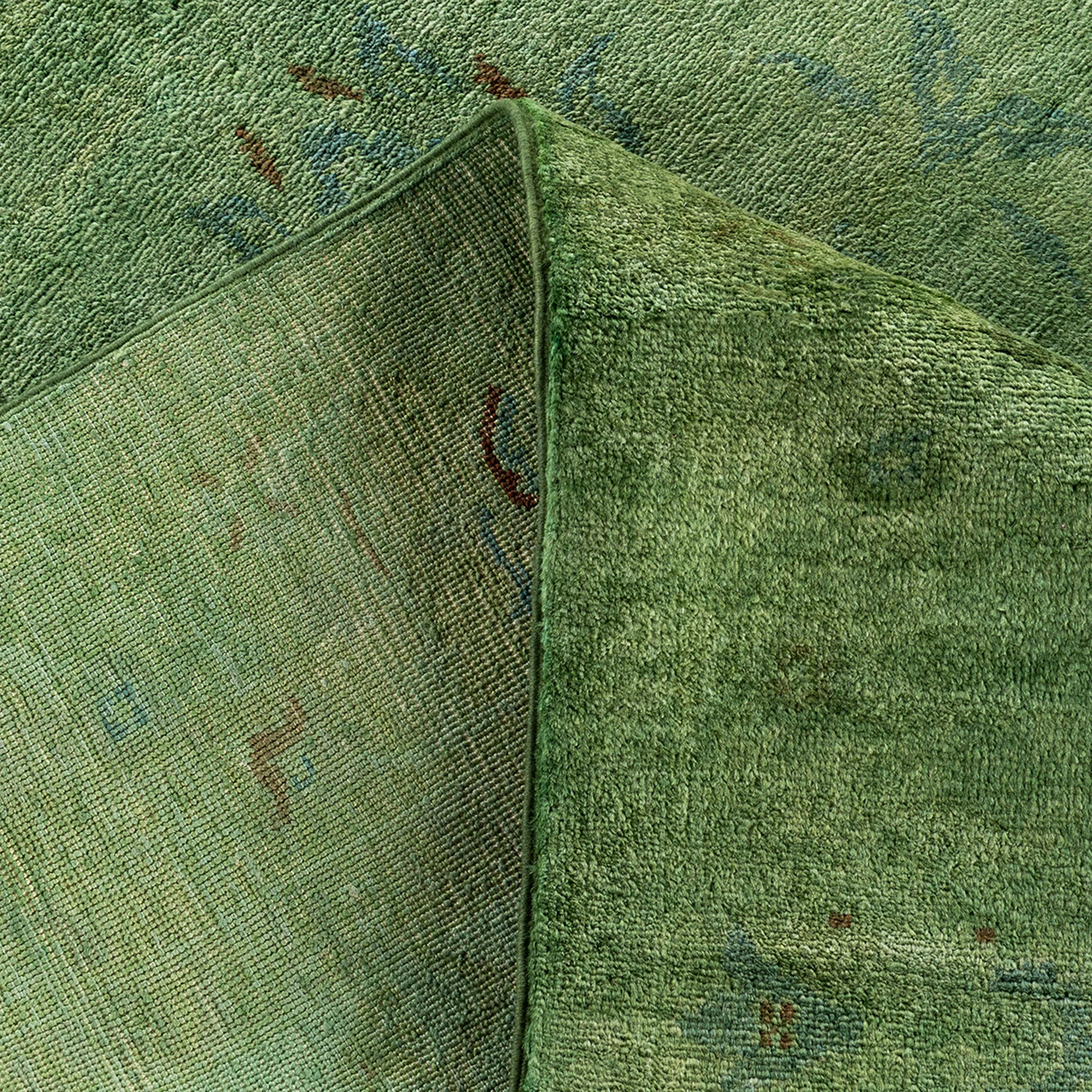 Green Overdyed Wool Rug - 6'1" x 9'3"
