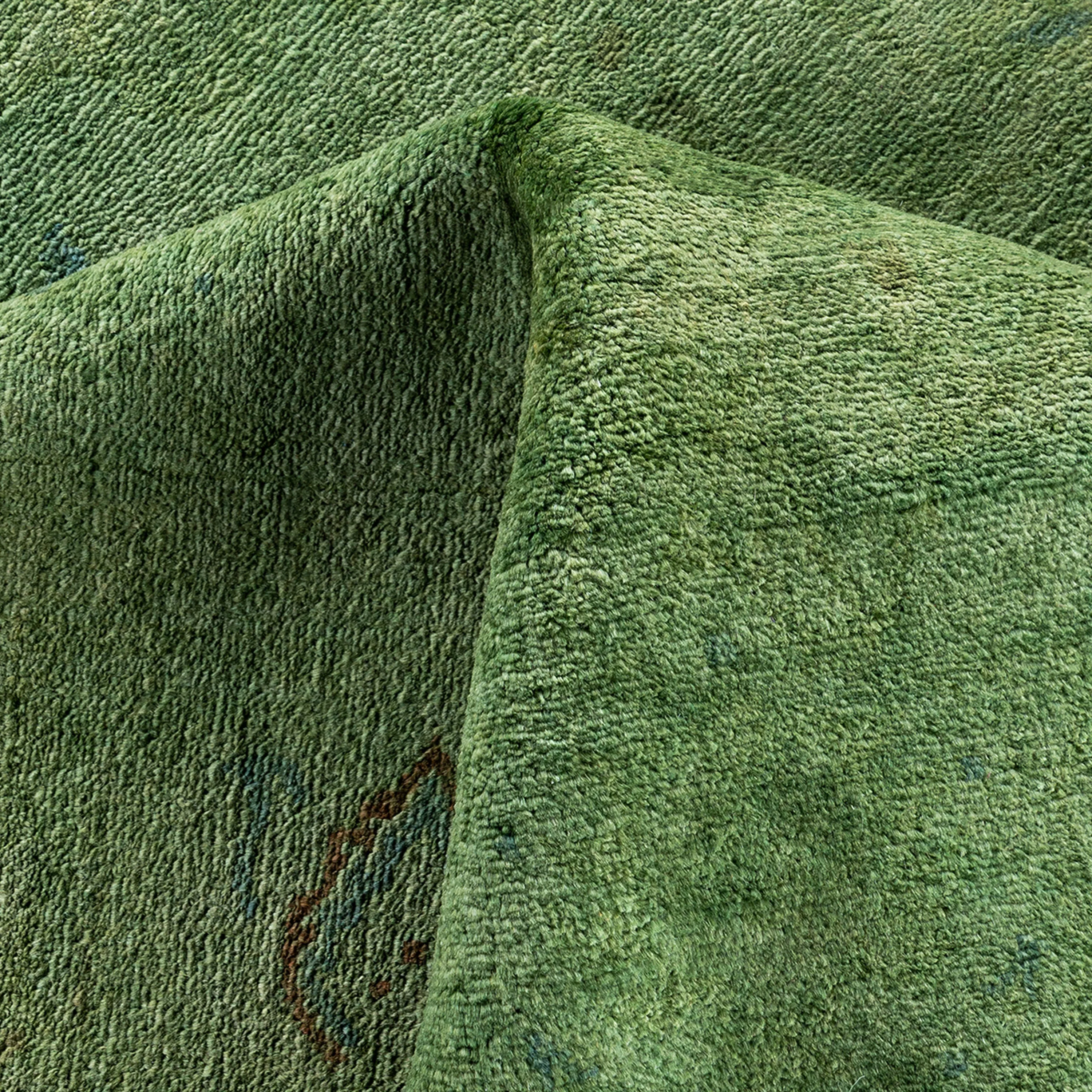 Green Overdyed Wool Rug - 6'1" x 9'3"