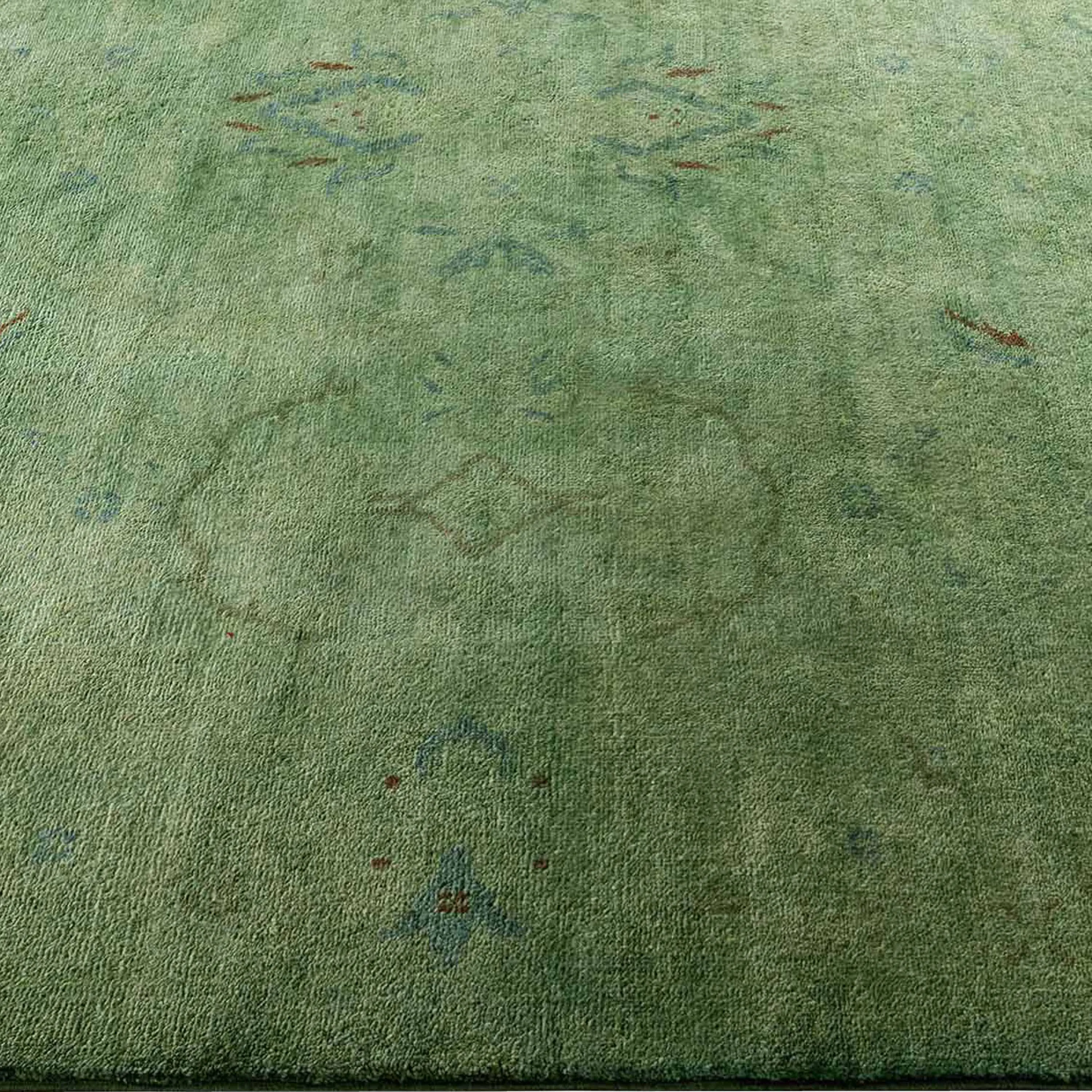 Green Overdyed Wool Rug - 6'1" x 9'3"