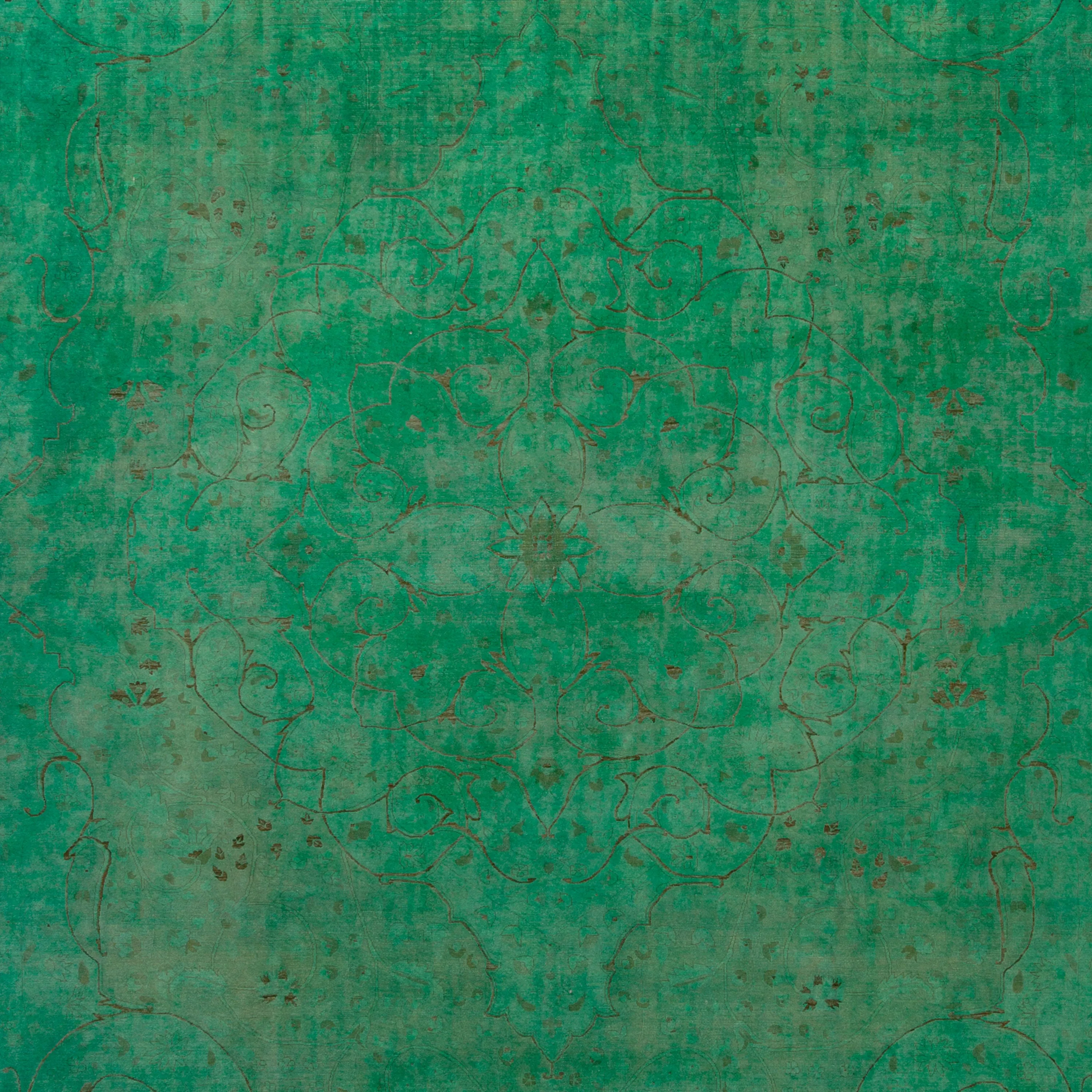 Green Overdyed Wool Rug - 8'4" x 10'1"