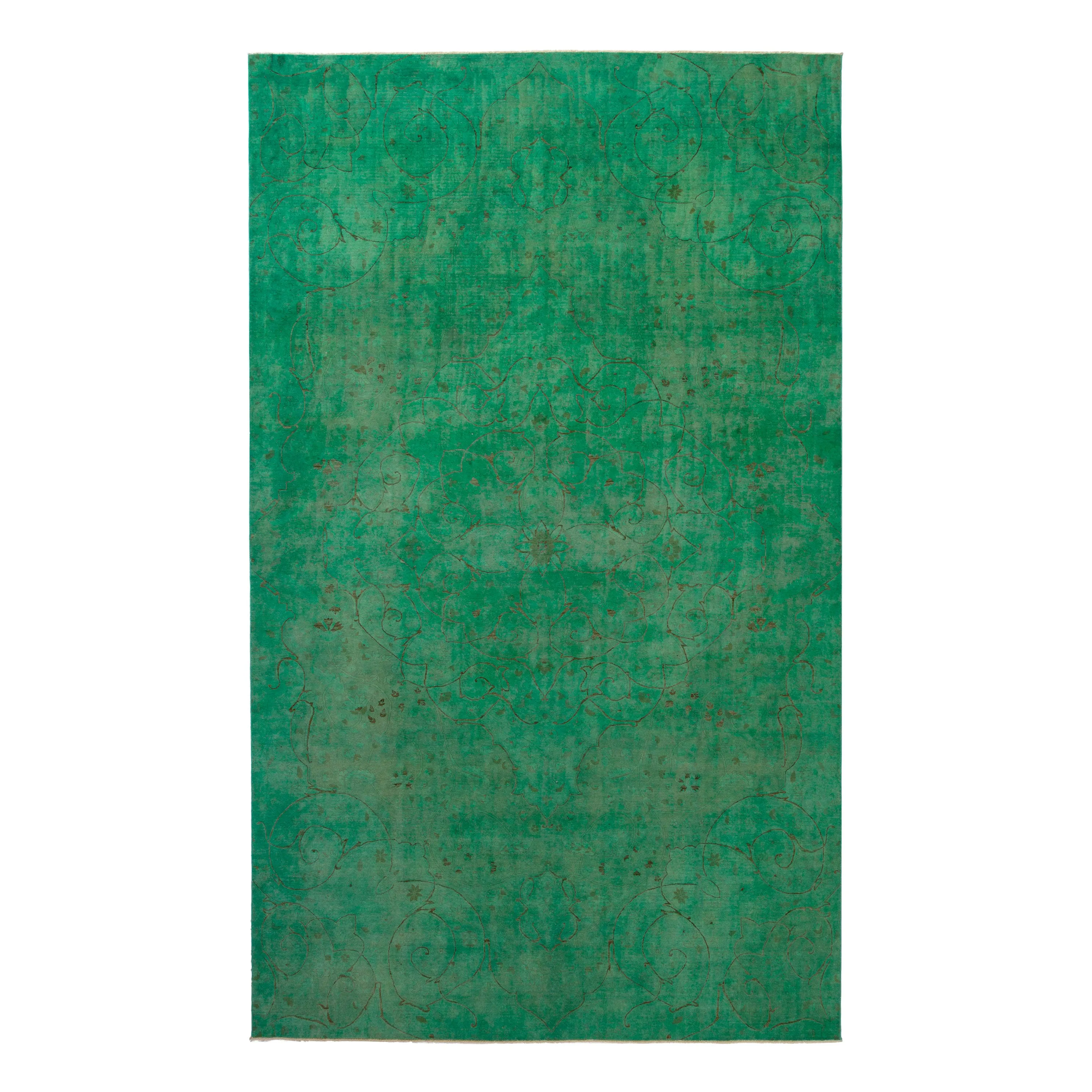 Green Overdyed Wool Rug - 8'4" x 10'1"