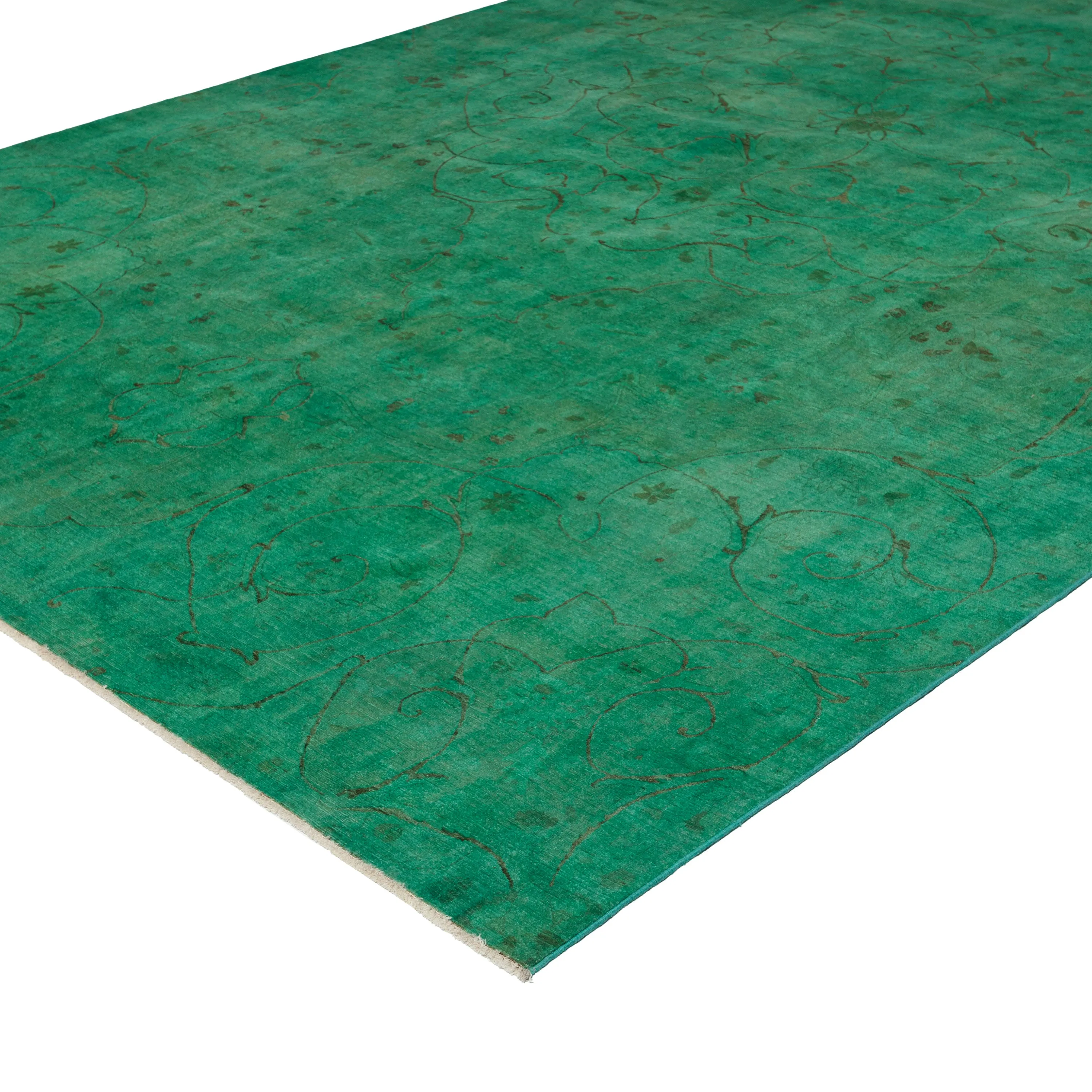 Green Overdyed Wool Rug - 8'4" x 10'1"