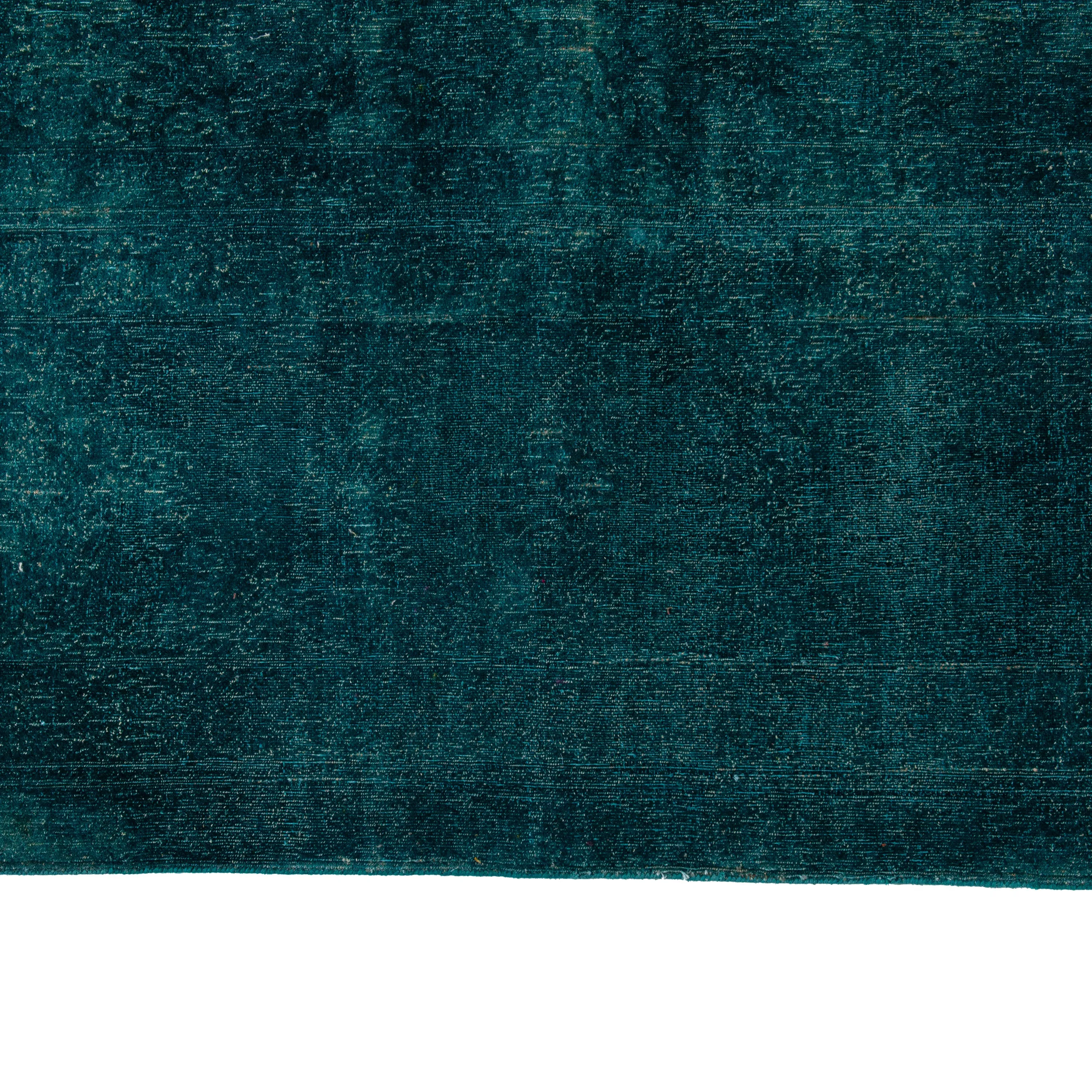 Green Overdyed Wool Rug - 9'8" x 13'7"