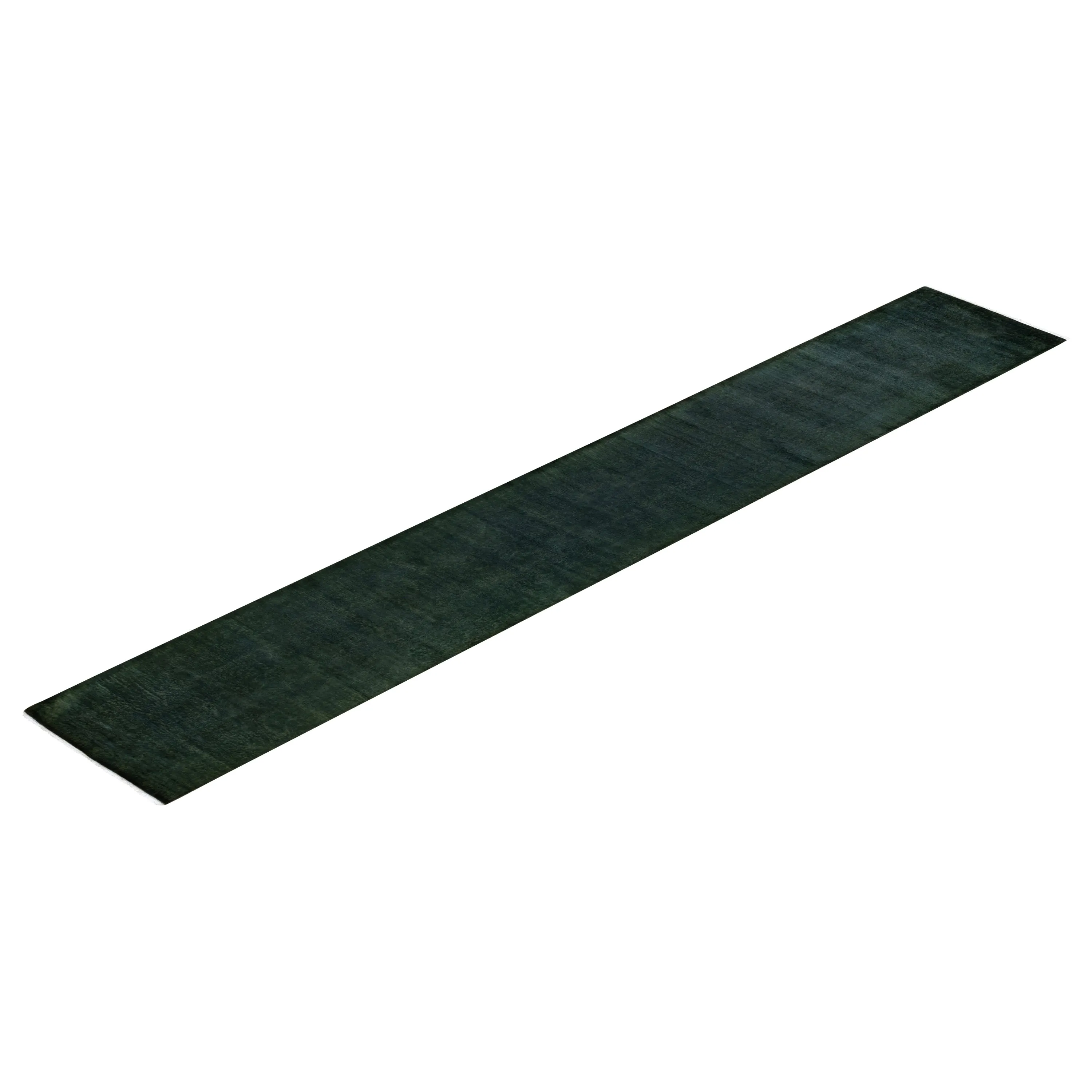 Green Overdyed Wool Runner - 2'5" x 16'4"