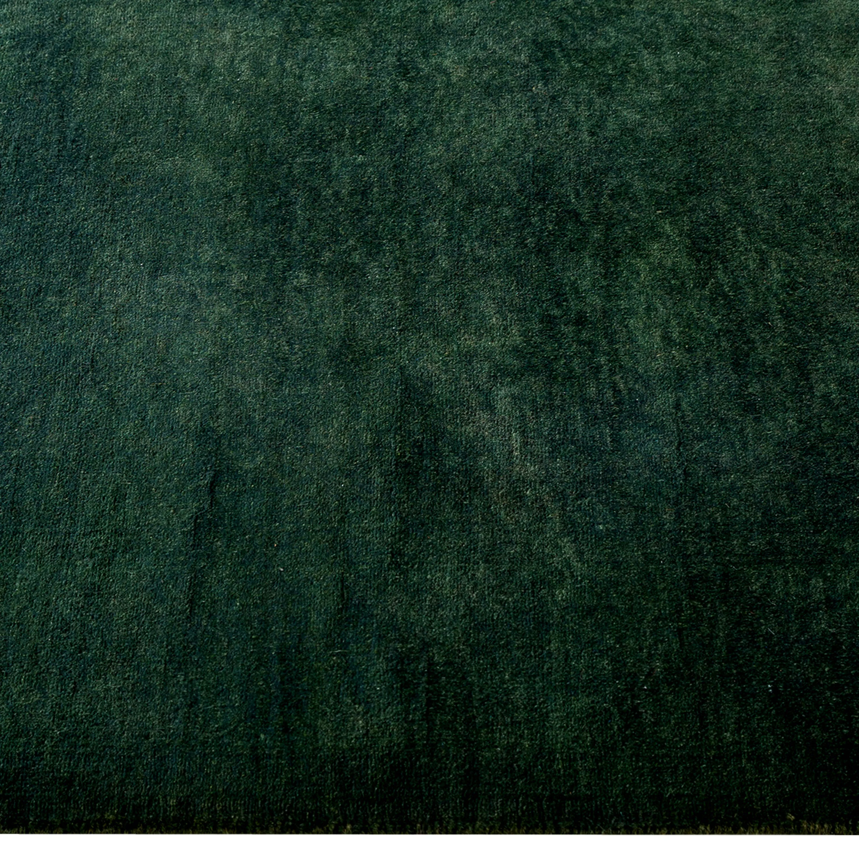 Green Overdyed Wool Runner - 2'5" x 16'4"