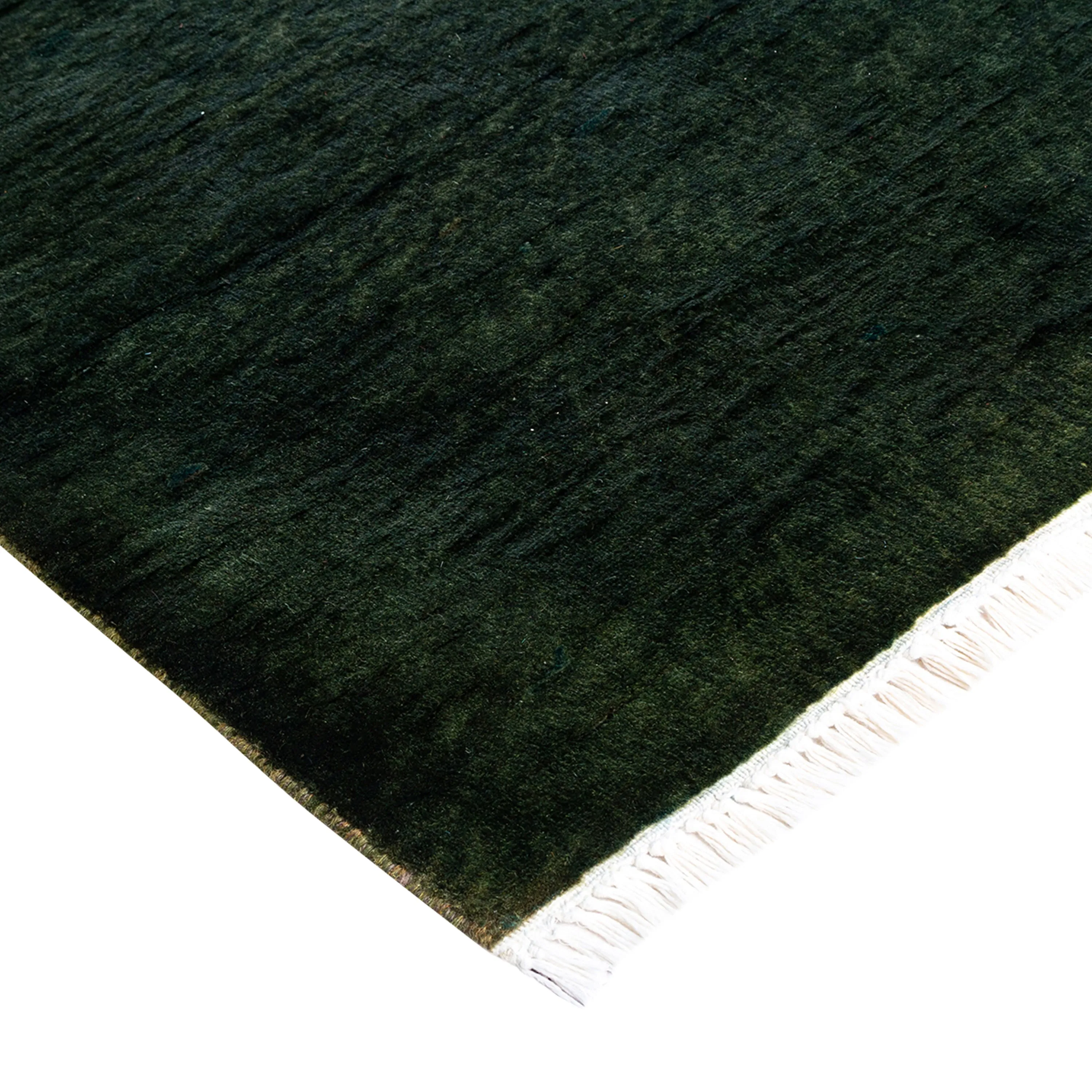 Green Overdyed Wool Runner - 2'5" x 16'4"