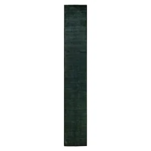 Green Overdyed Wool Runner - 2'5" x 16'4"