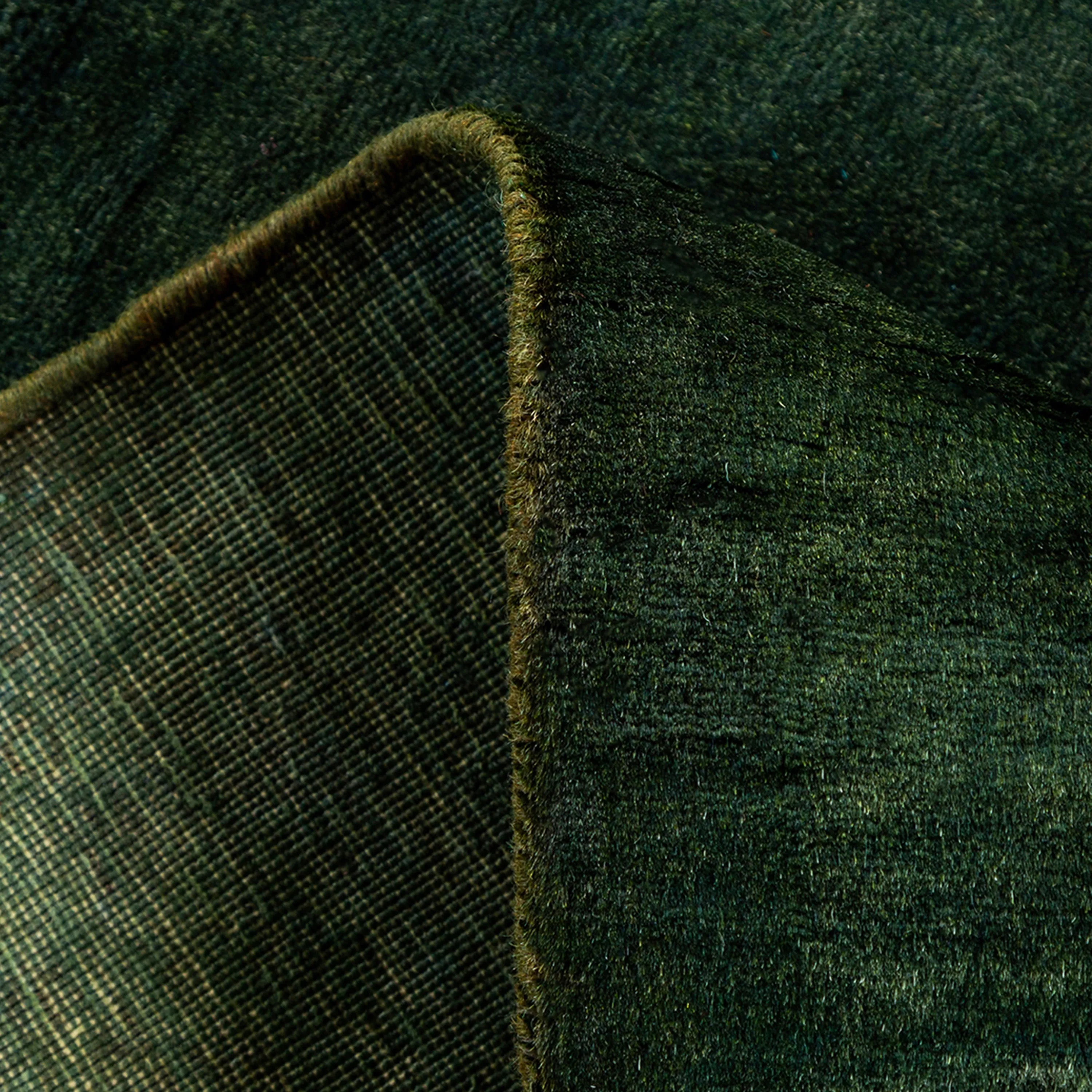 Green Overdyed Wool Runner - 2'5" x 16'4"