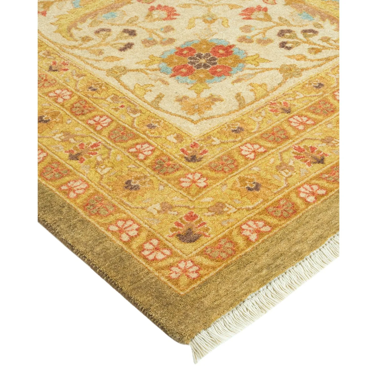 Green Traditional Wool Rug - 12' x 18'2"