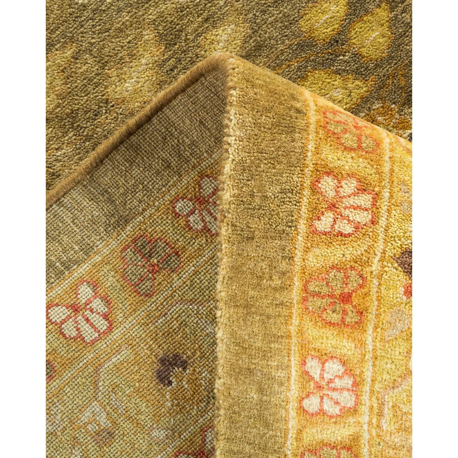 Green Traditional Wool Rug - 12' x 18'2"