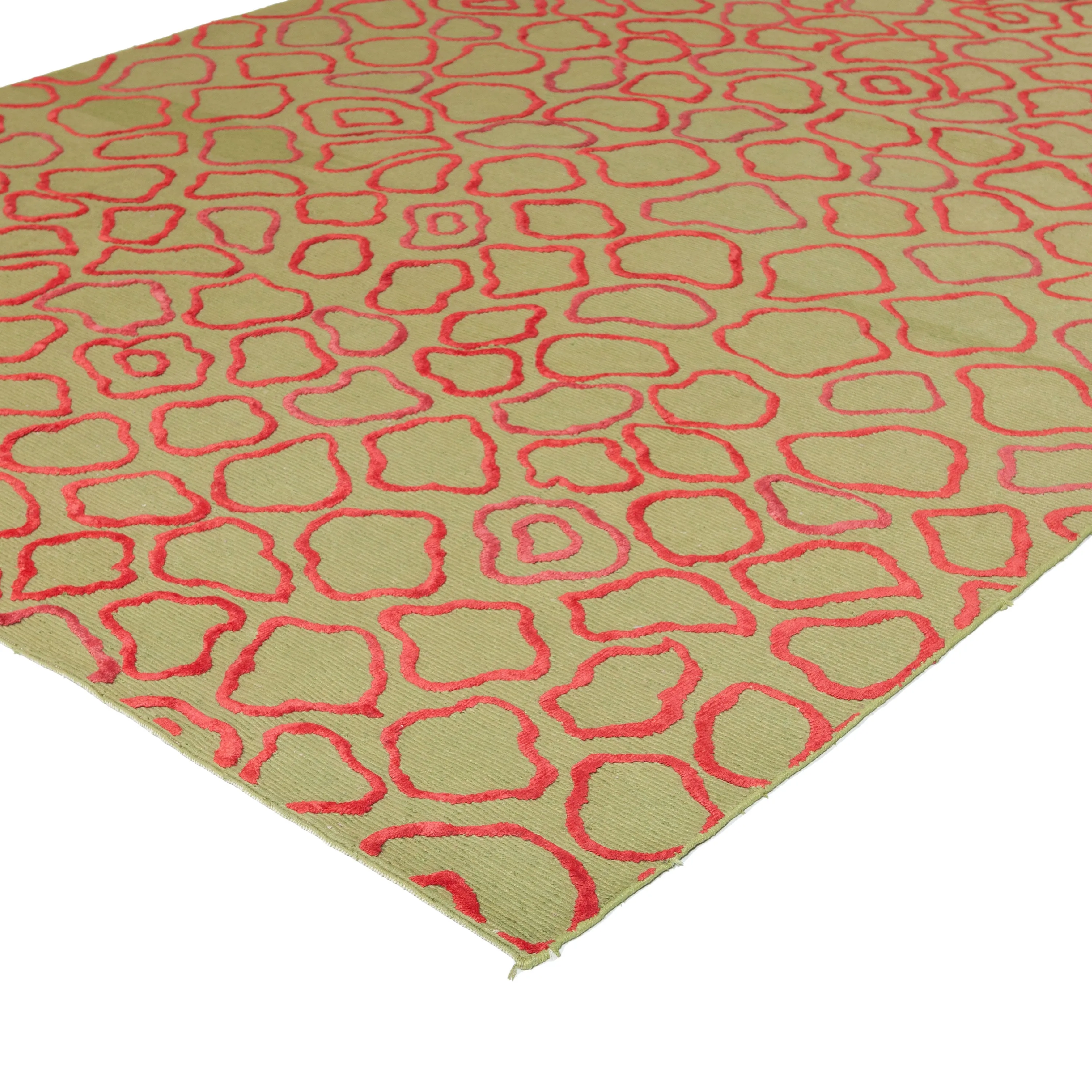 Green Transitional Linen Blend Rug - 8' x 10'
