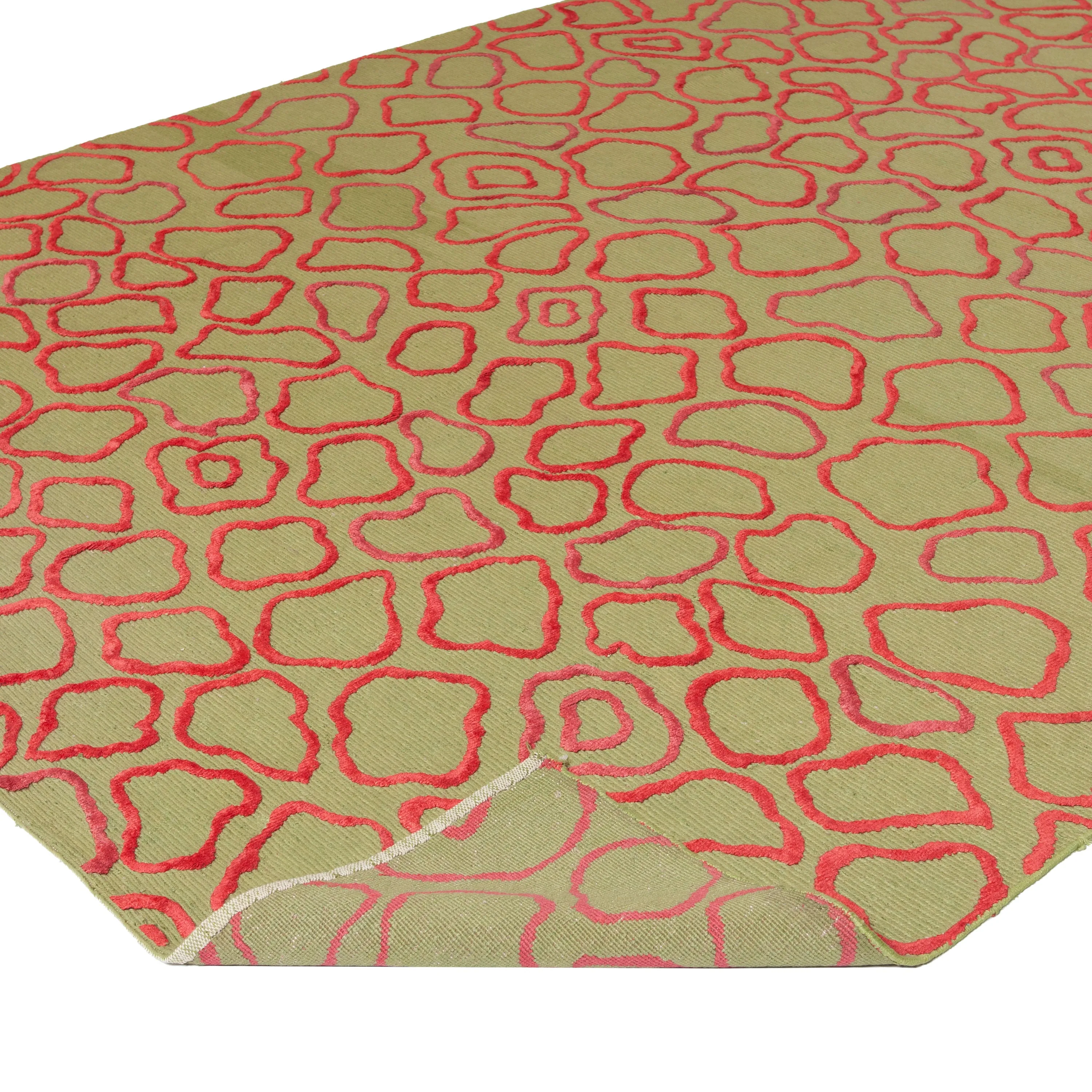 Green Transitional Linen Blend Rug - 8' x 10'