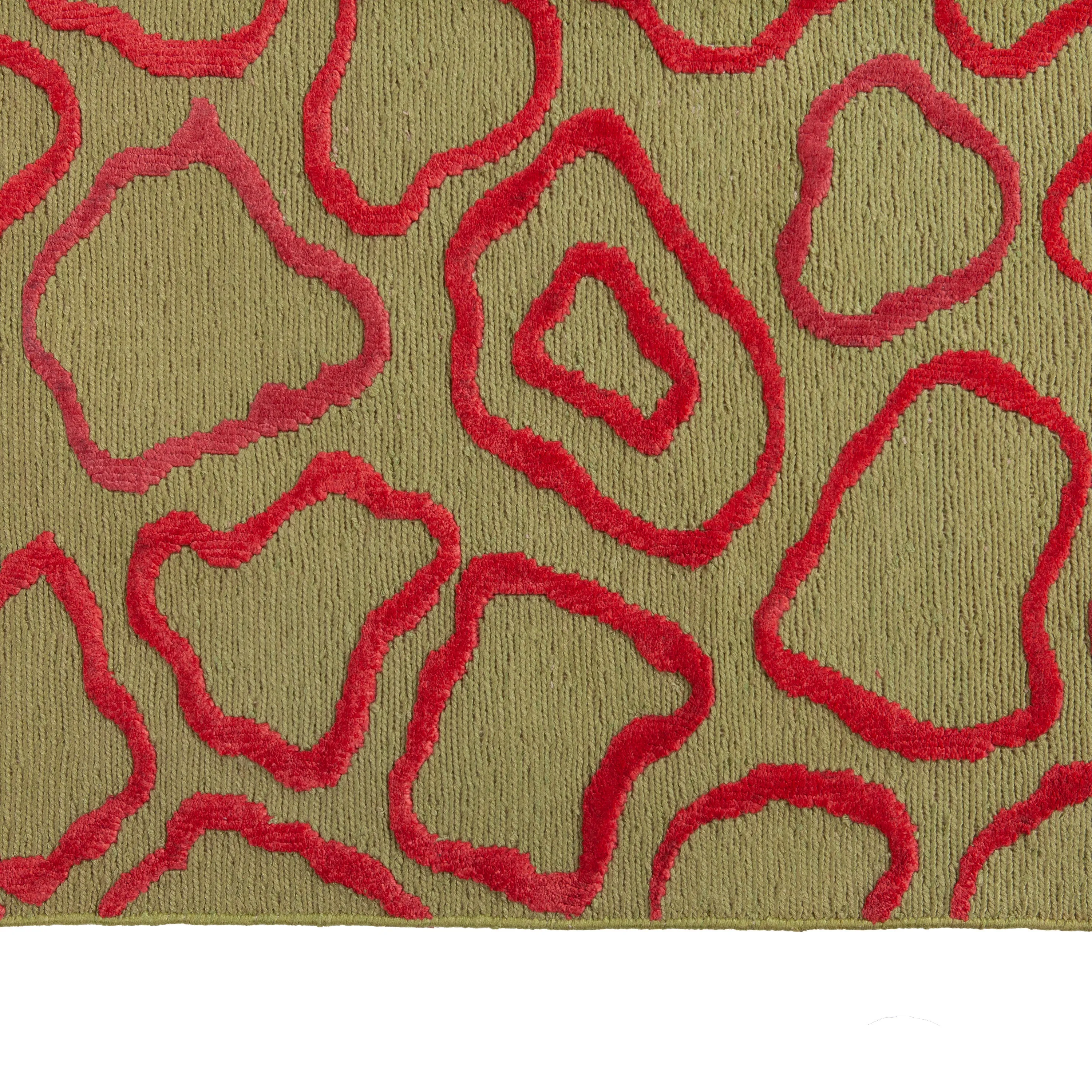 Green Transitional Linen Blend Rug - 8' x 10'