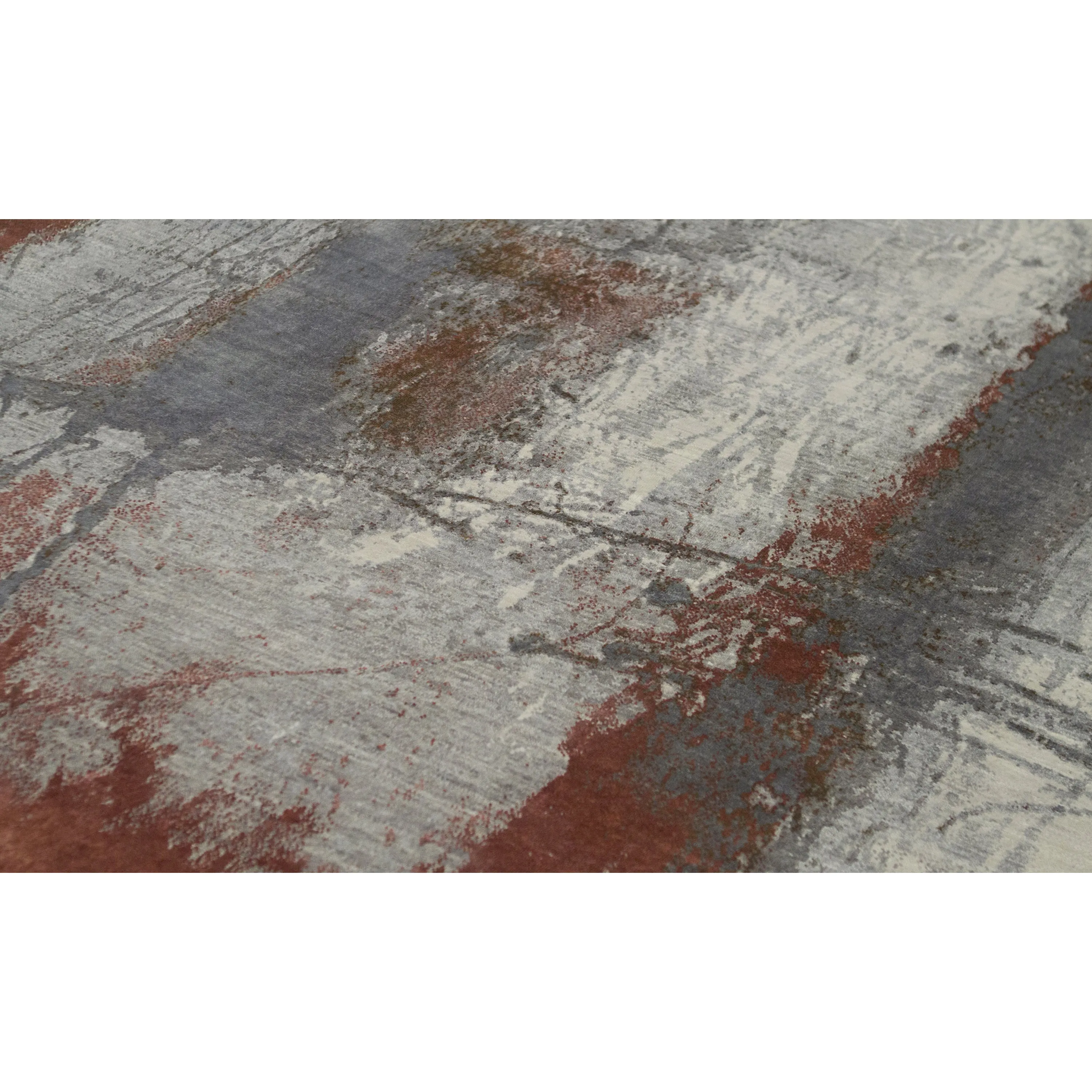 Grey Contemporary Silk Wool Blend Rug - 10' x 14'