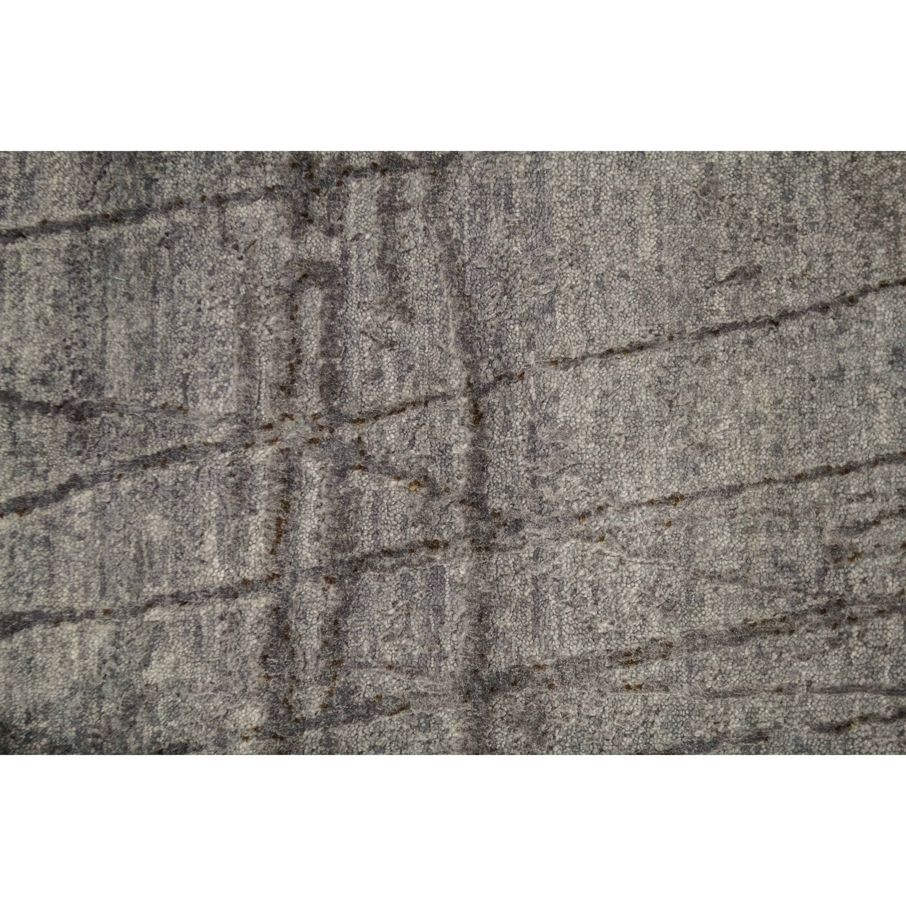 Grey Contemporary Silk Wool Blend Rug - 10' x 14'