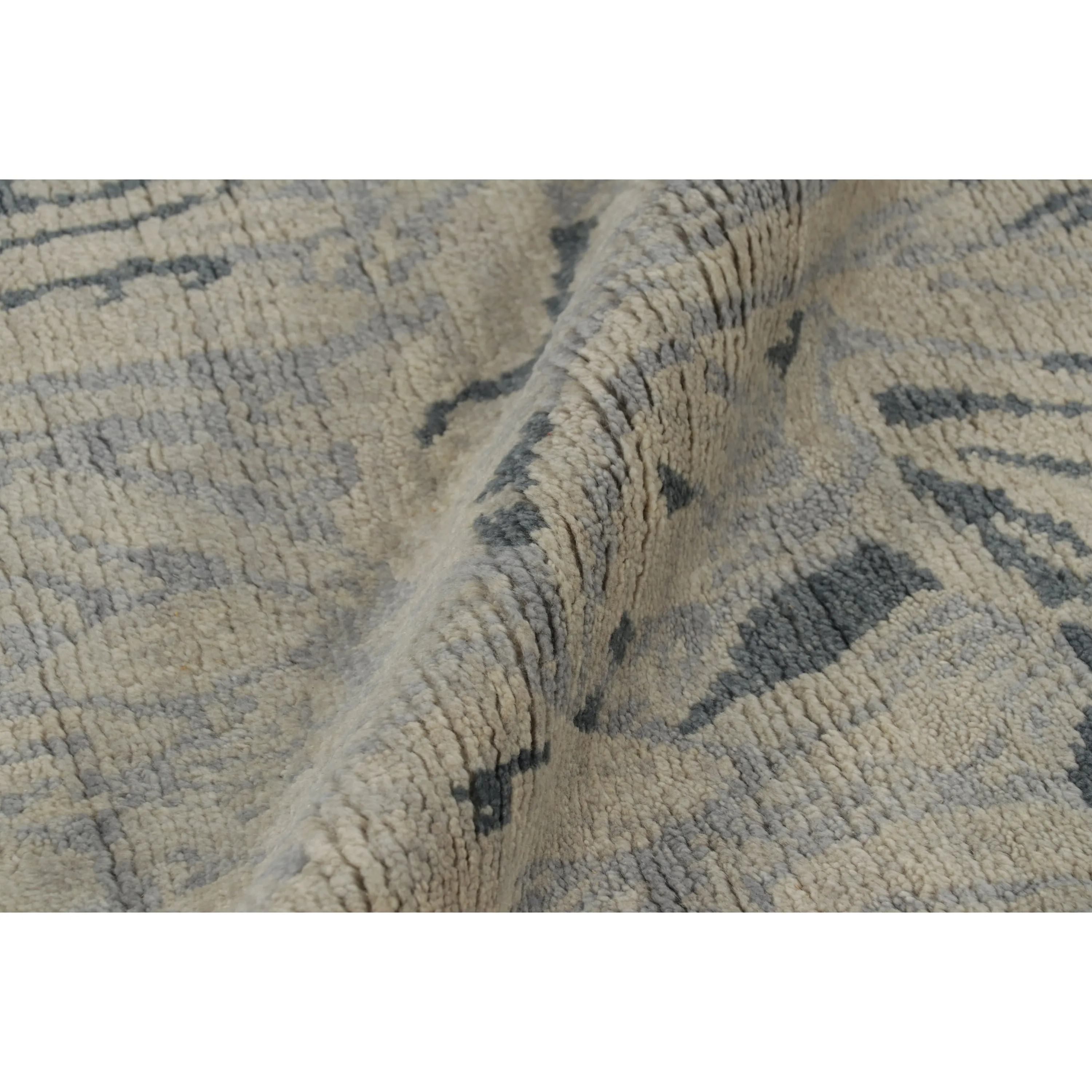 Grey Contemporary Wool Cotton Rug - 9'3' x 12'1"