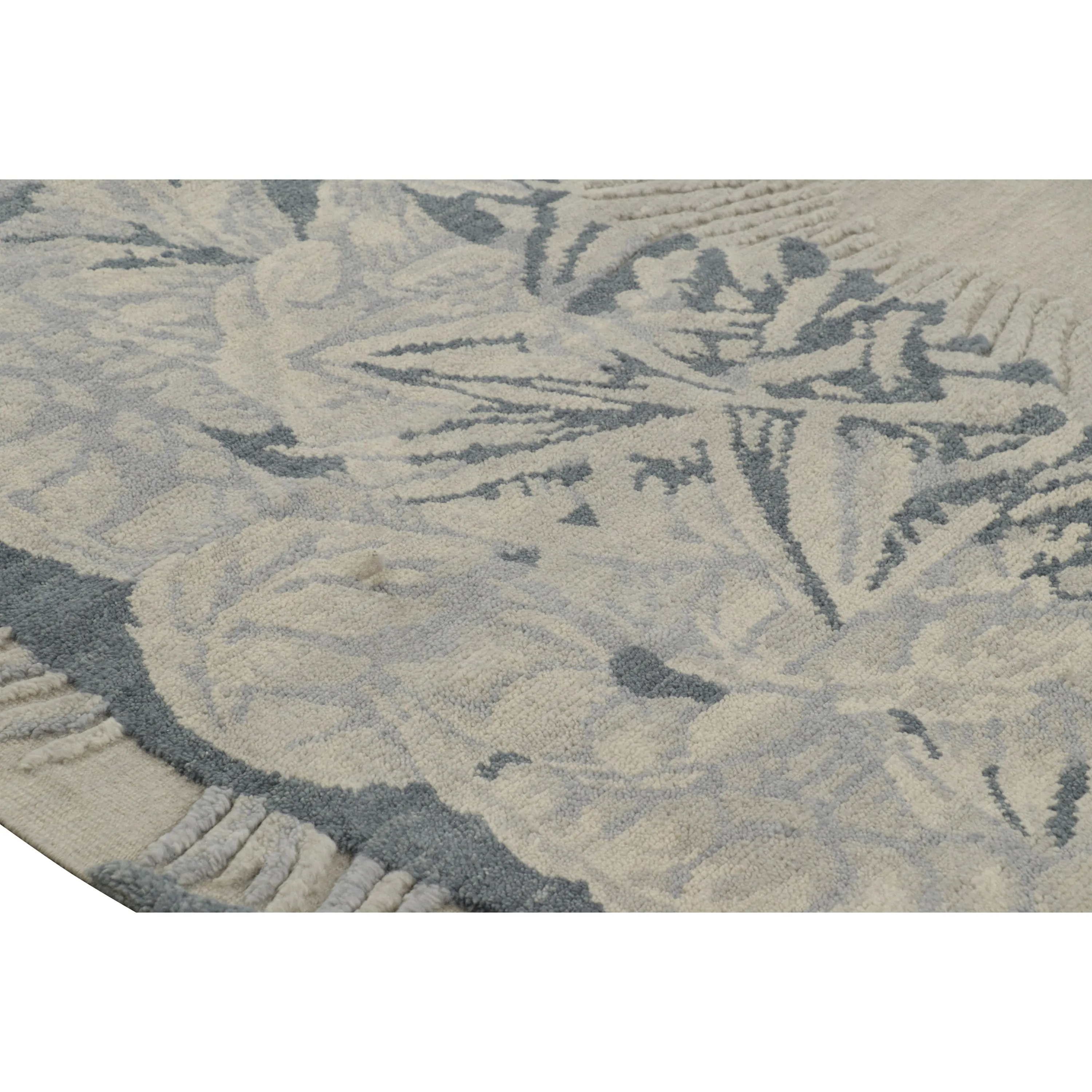 Grey Contemporary Wool Cotton Rug - 9'3' x 12'1"