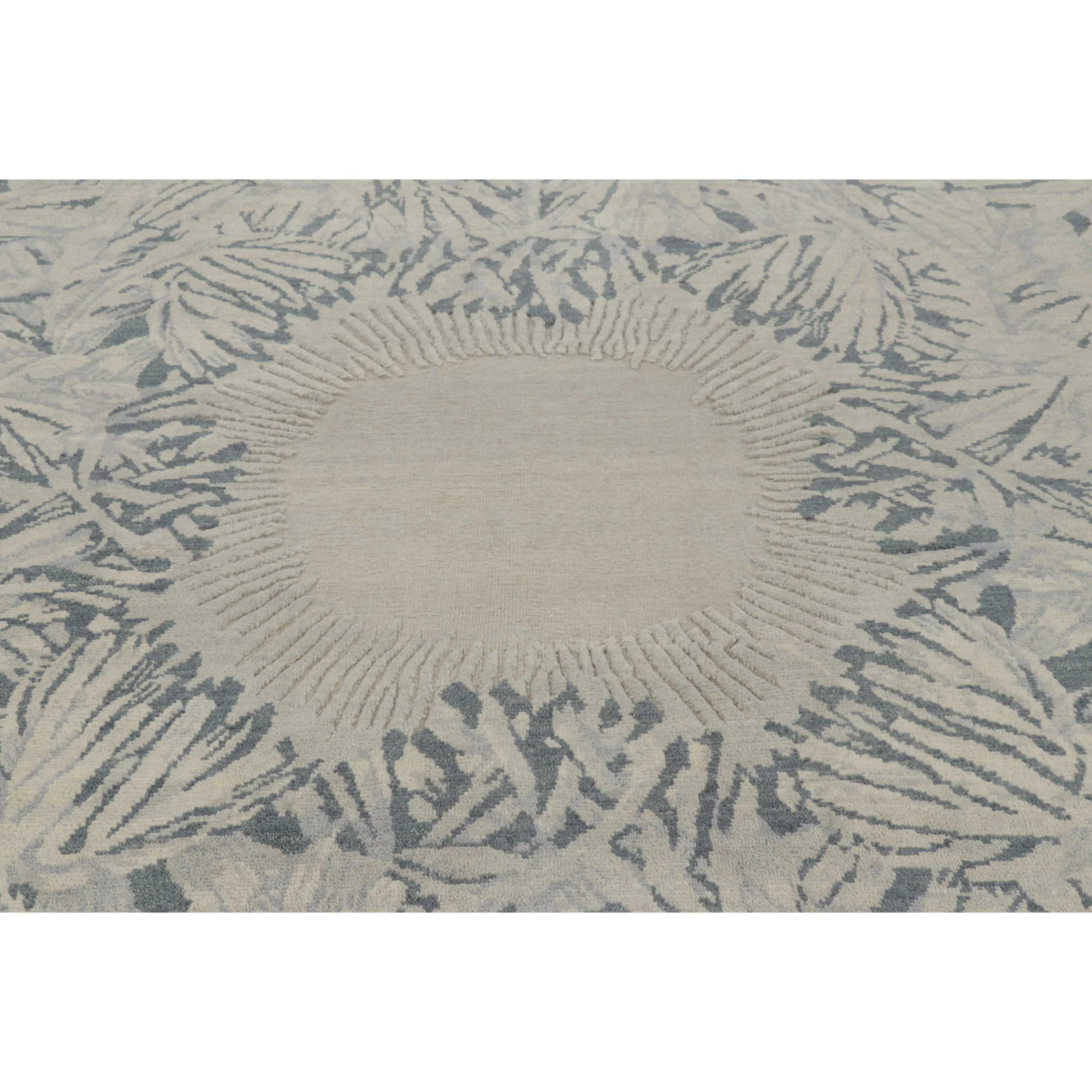 Grey Contemporary Wool Cotton Rug - 9'3' x 12'1"
