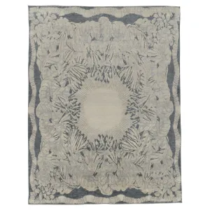 Grey Contemporary Wool Cotton Rug - 9'3' x 12'1"
