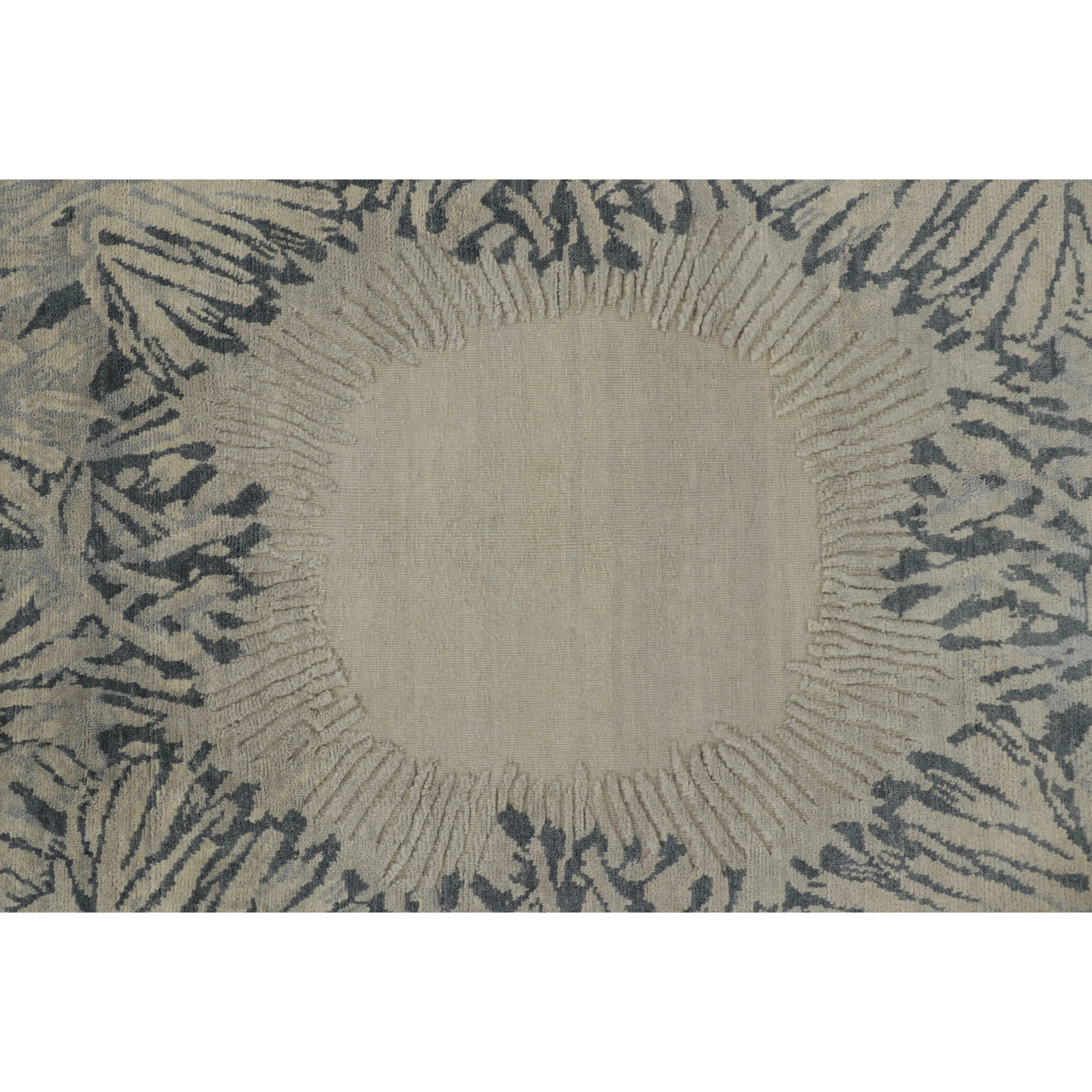 Grey Contemporary Wool Cotton Rug - 9'3' x 12'1"