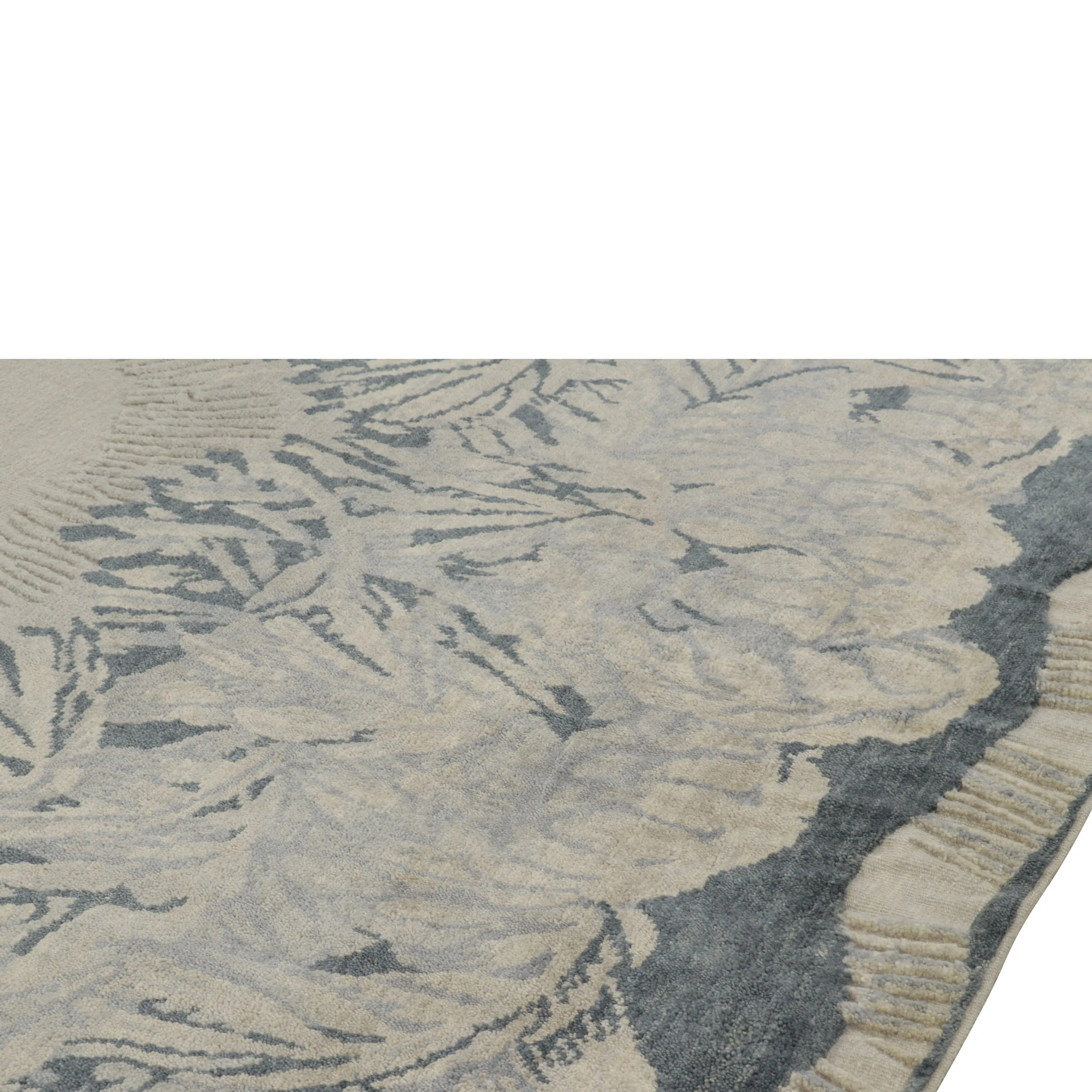 Grey Contemporary Wool Cotton Rug - 9'3' x 12'1"