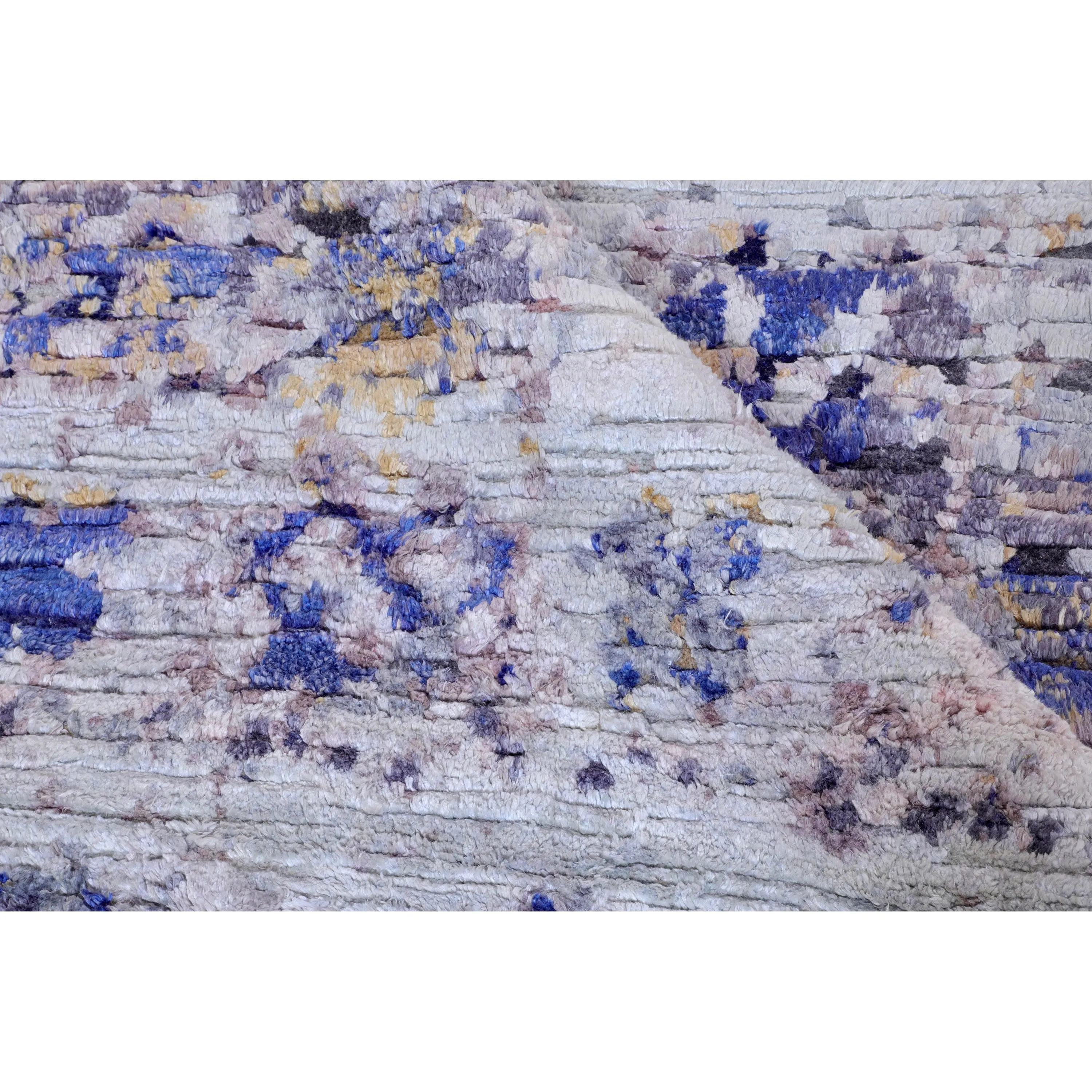 Grey Contemporary Wool Silk Blend Rug