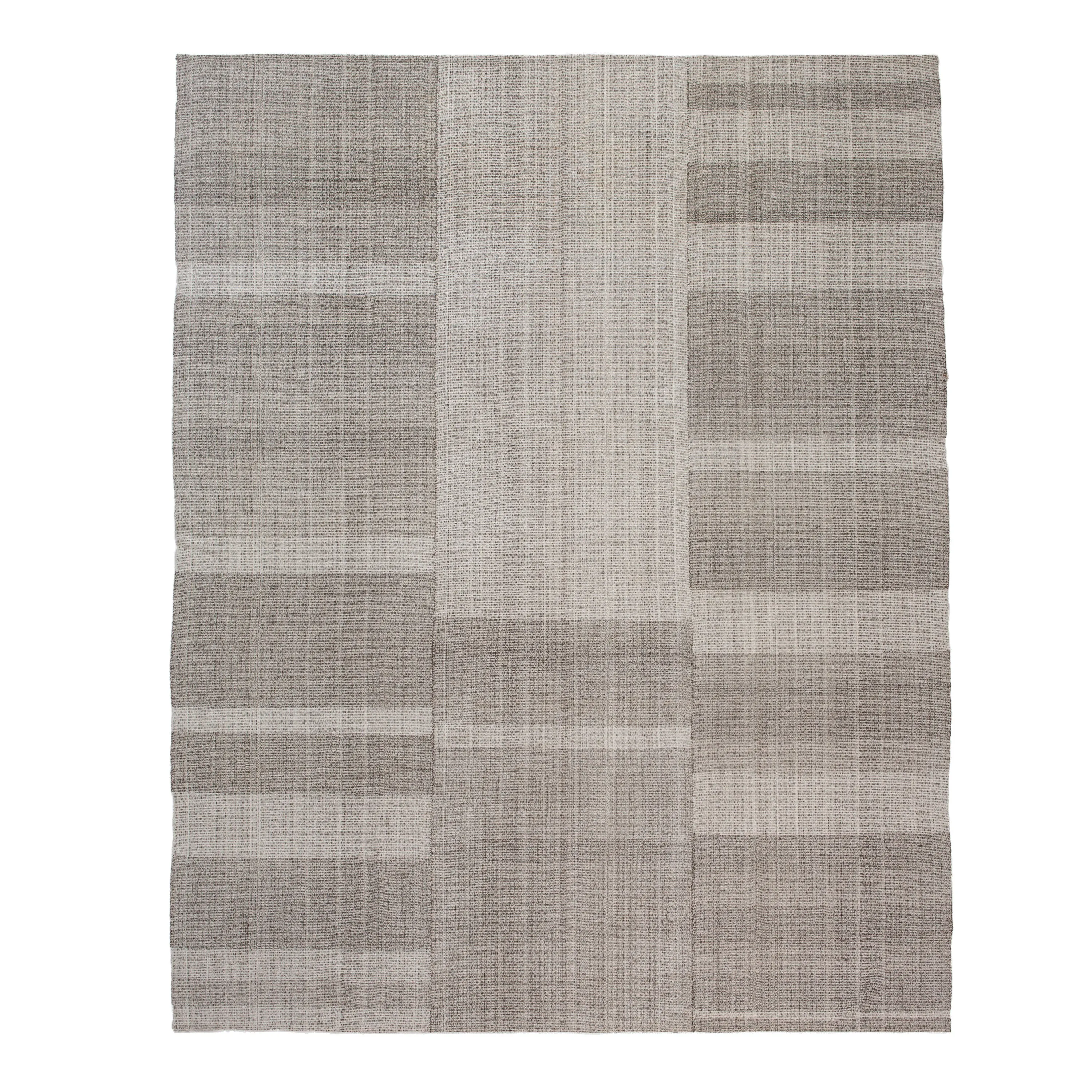 Grey Flatweave Wool Rug - 10'3"x13'