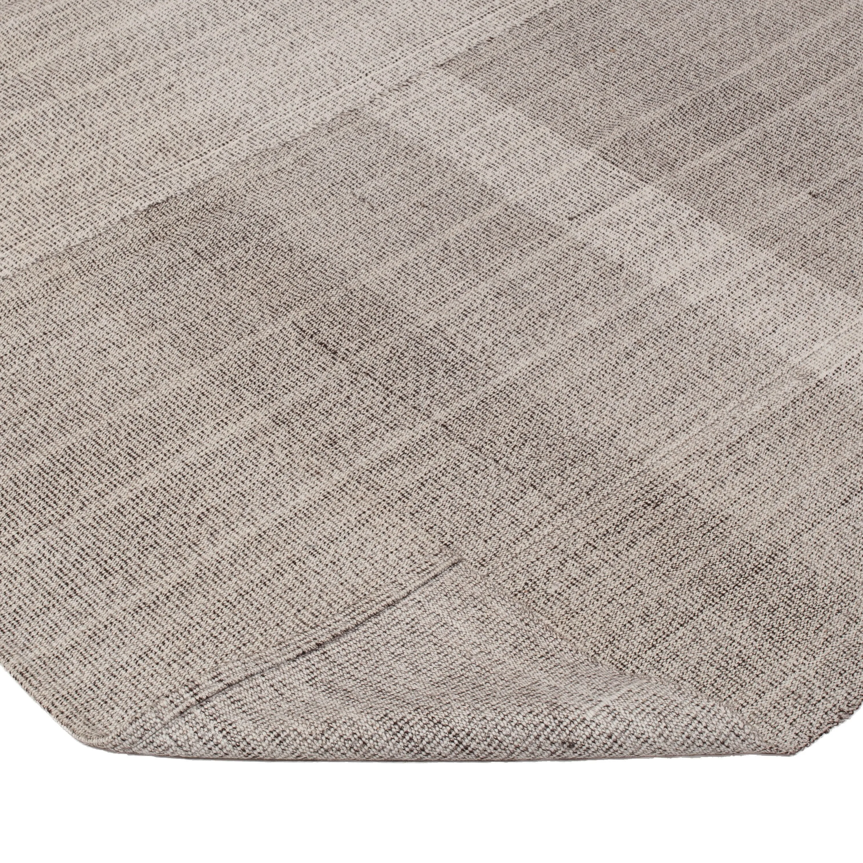 Grey Flatweave Wool Rug - 10'3"x13'