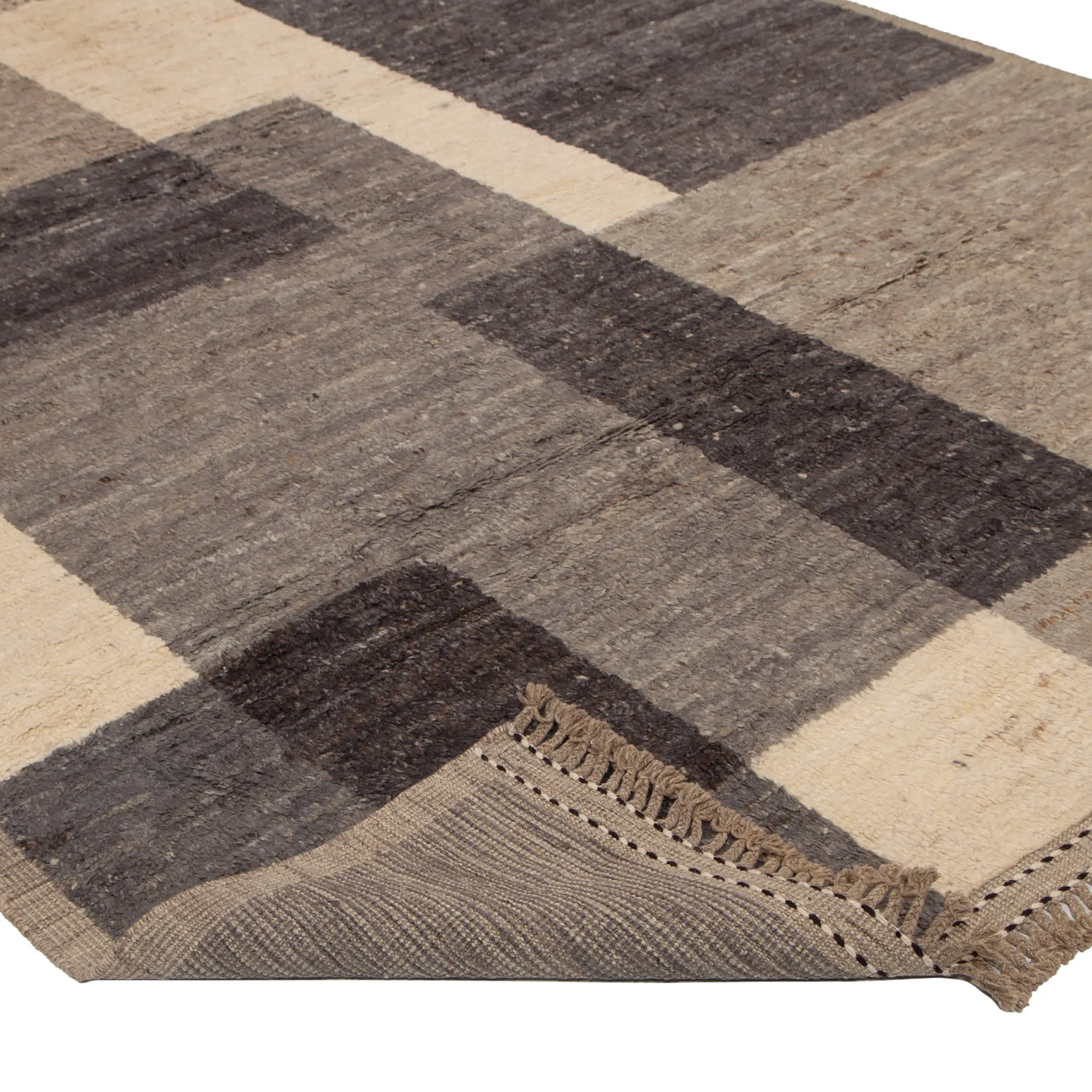 Grey Modern Wool Rug - 8'6'' x 10'1''