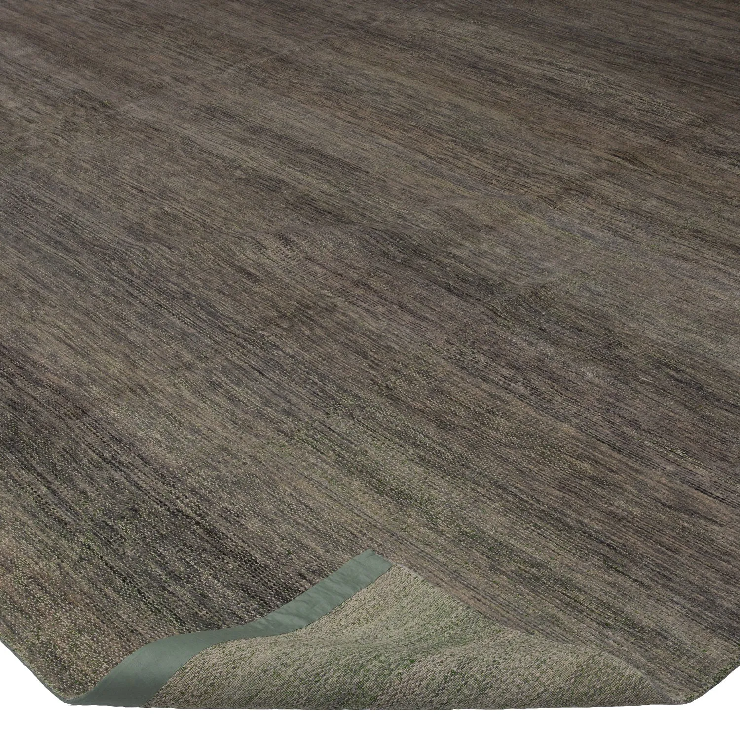 Grey Nu Vibrant Modern Tibetan Silk Rug - 13' x 18'