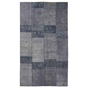 Grey Overdyed Patchwork Wool Rug - 6'10" x 12'4"